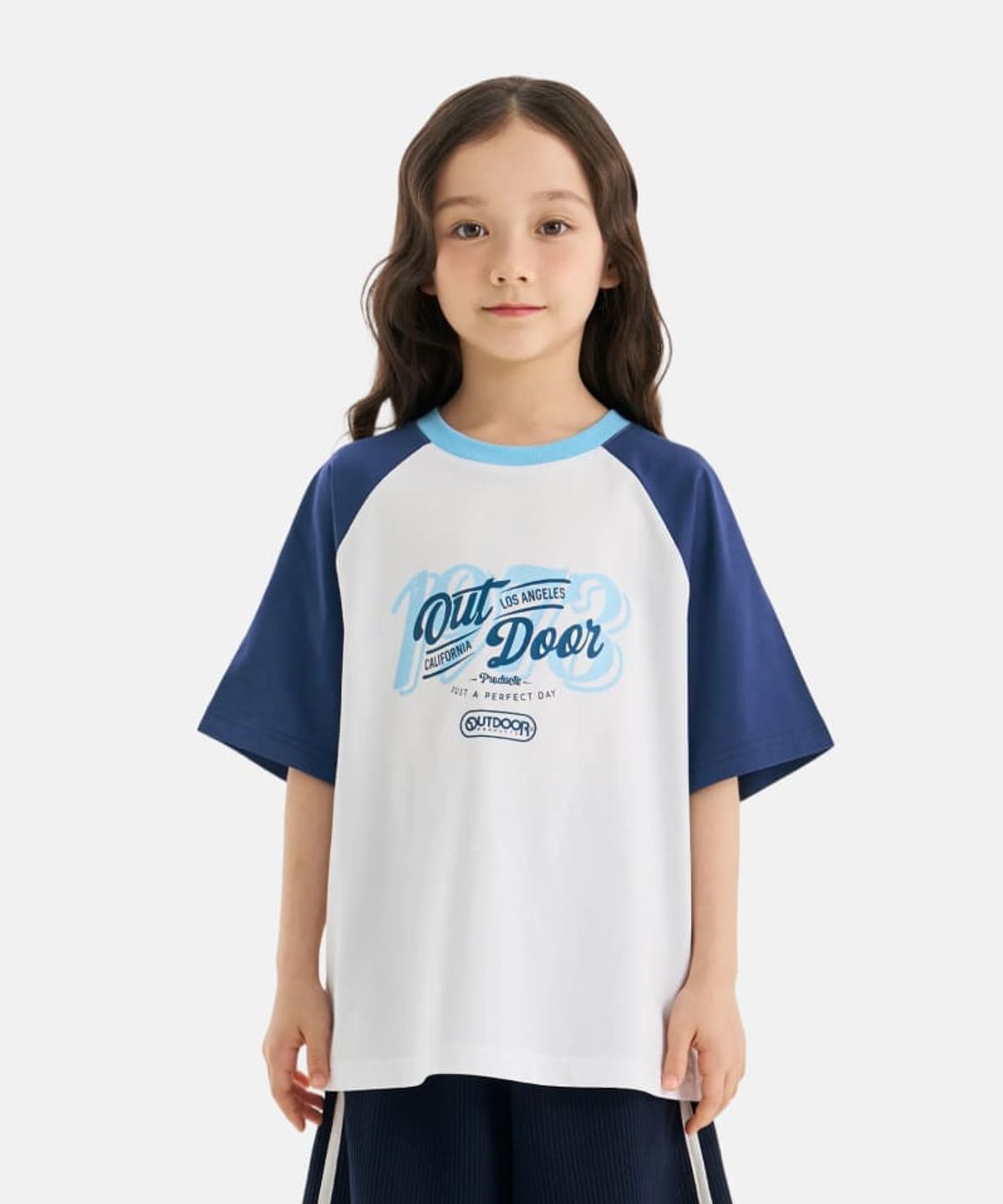 아웃도어 프로덕츠 키즈(OUTDOOR PRODUCTS KIDS) 컬러블록 반팔 티셔츠 (네이비) OD262ISS12_NVY