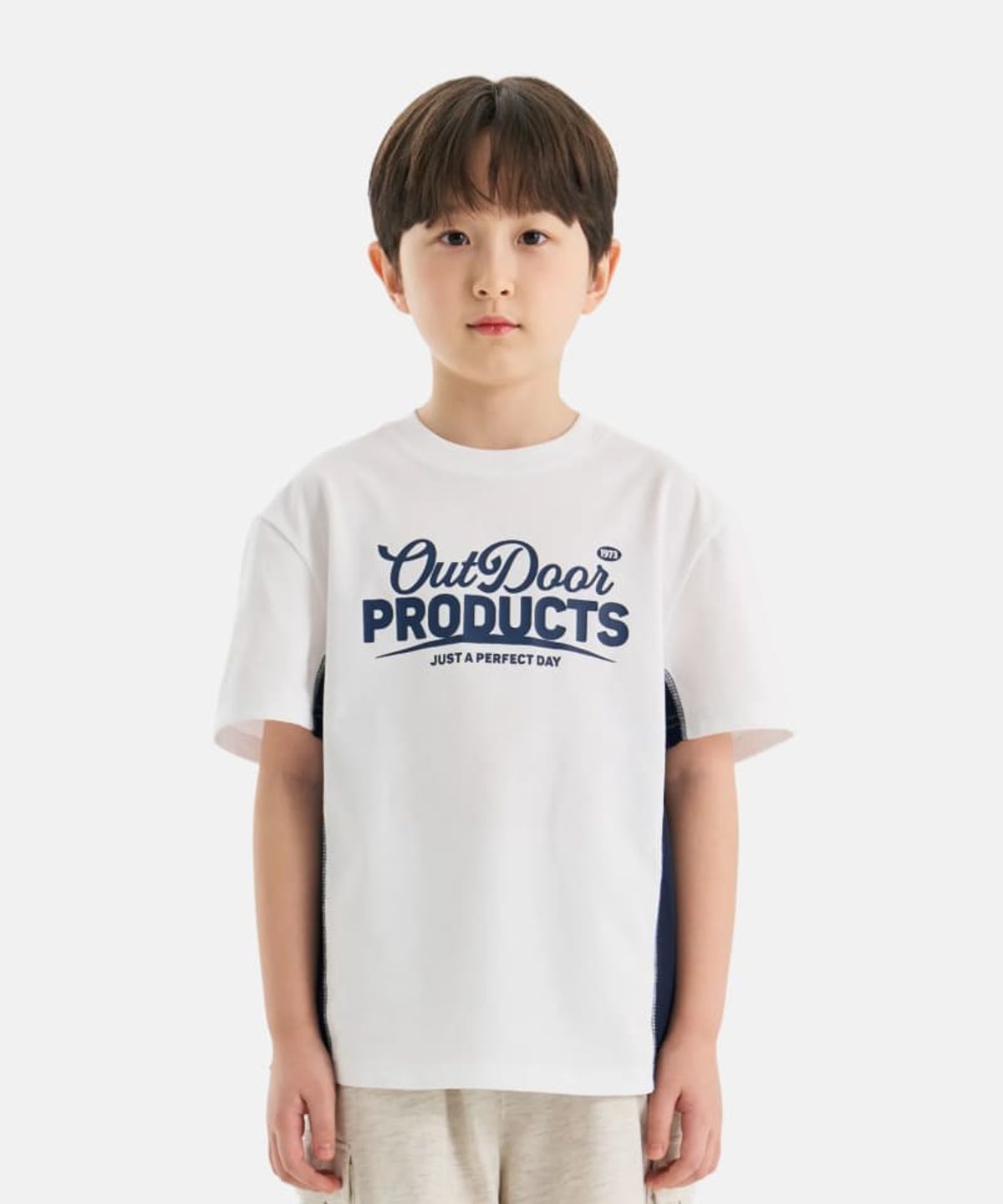 아웃도어 프로덕츠 키즈(OUTDOOR PRODUCTS KIDS) 메쉬 매치 반팔 티셔츠 (오프 화이트) OD262ISS14_OWH