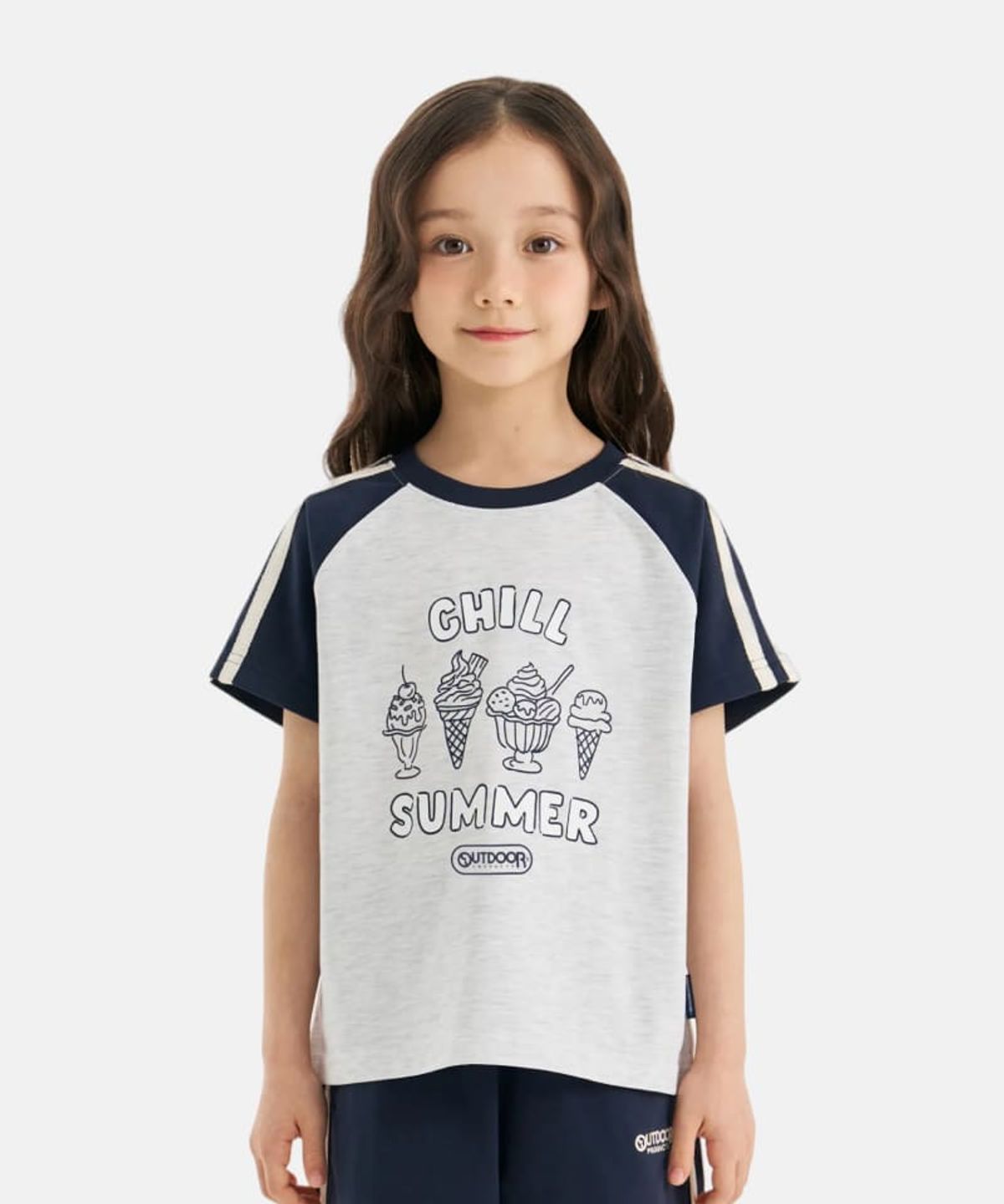 아웃도어 프로덕츠 키즈(OUTDOOR PRODUCTS KIDS) 여아 나그랑 반팔 티셔츠 (멜란지 화이트) OD262ISS71_MWH