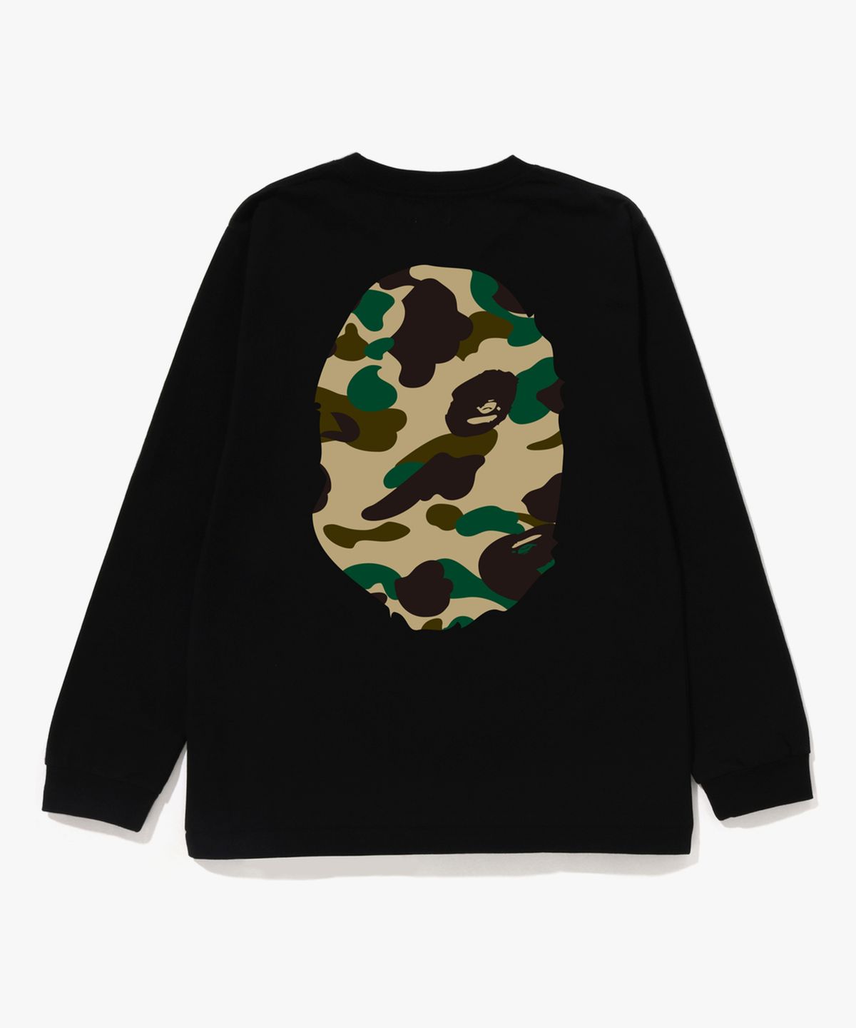 베이프 키즈(BAPE KIDS) 퍼스트 카모 빅 에이프 헤드 롱슬리브 티셔츠(JR) BLACK / YELLOW