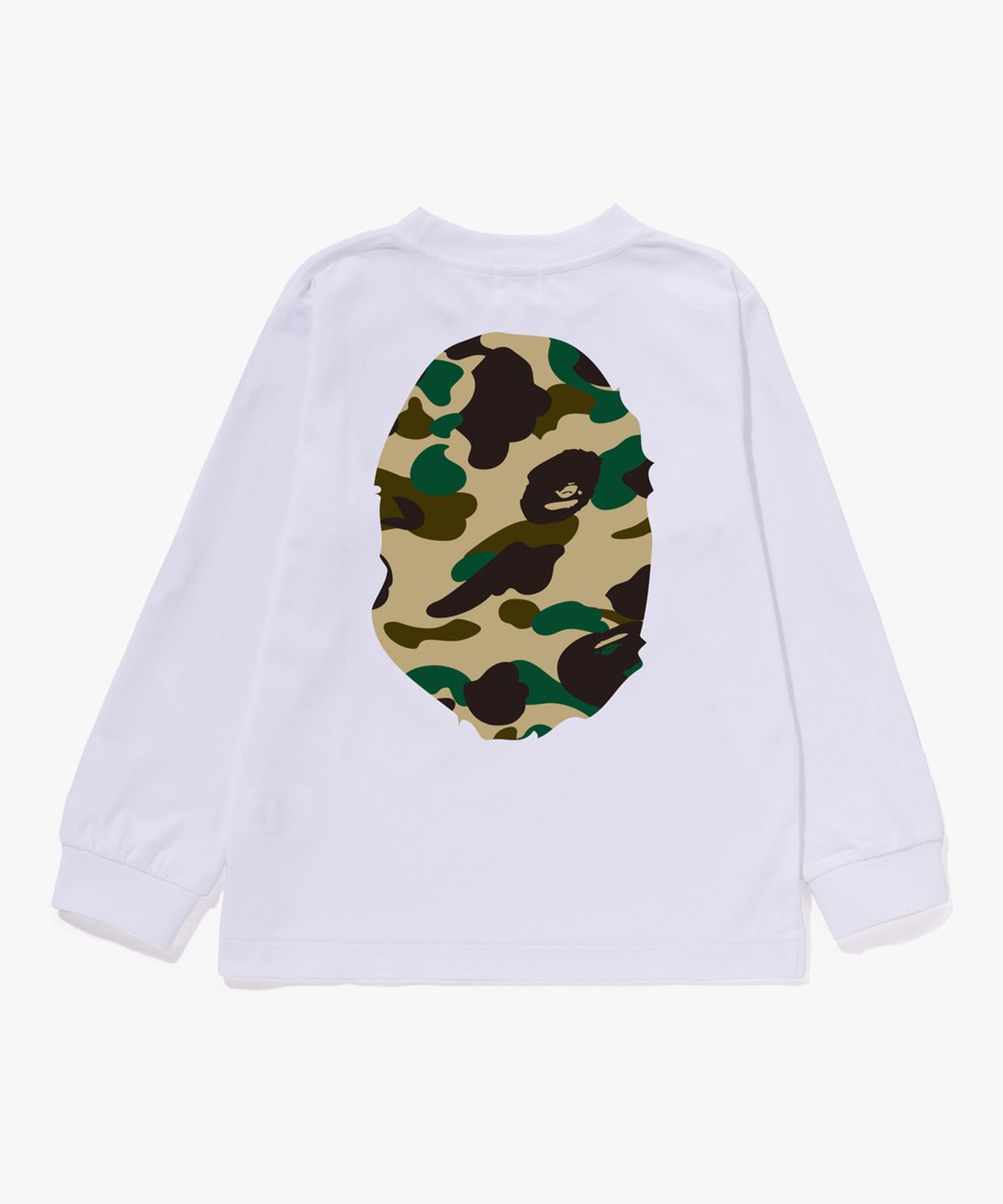 베이프 키즈(BAPE KIDS) 퍼스트 카모 빅 에이프 헤드 롱슬리브 티셔츠(KIDS) WHITE / YELLOW