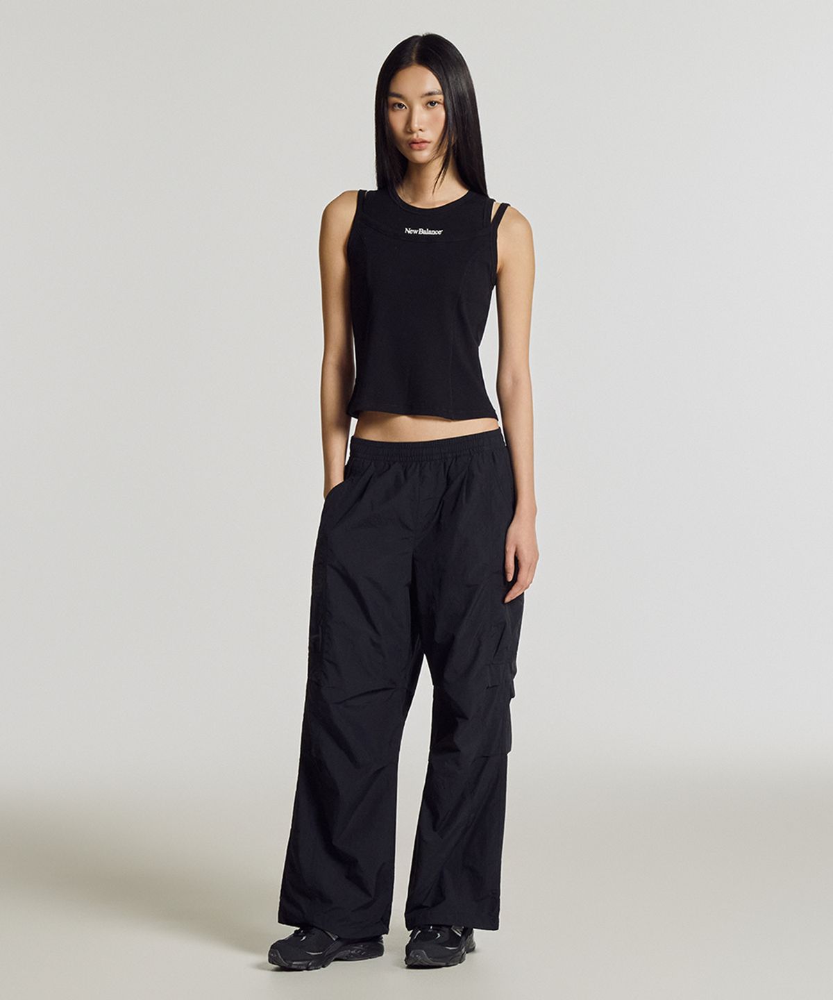뉴발란스(NEW BALANCE) NBNGG3W632 / WOMEN 골지 레이어드 나시티 (BLACK)