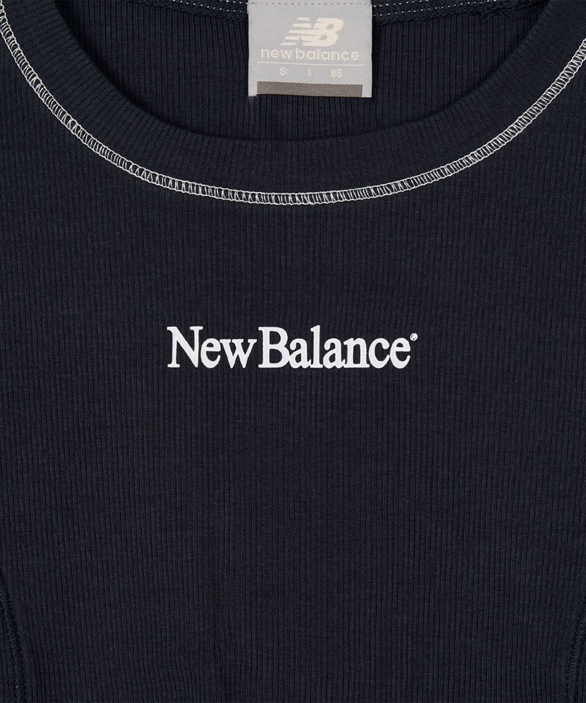 뉴발란스(NEW BALANCE) NBNEG3W652 / WOMEN 에센셜 골지 반팔티 (NAVY)