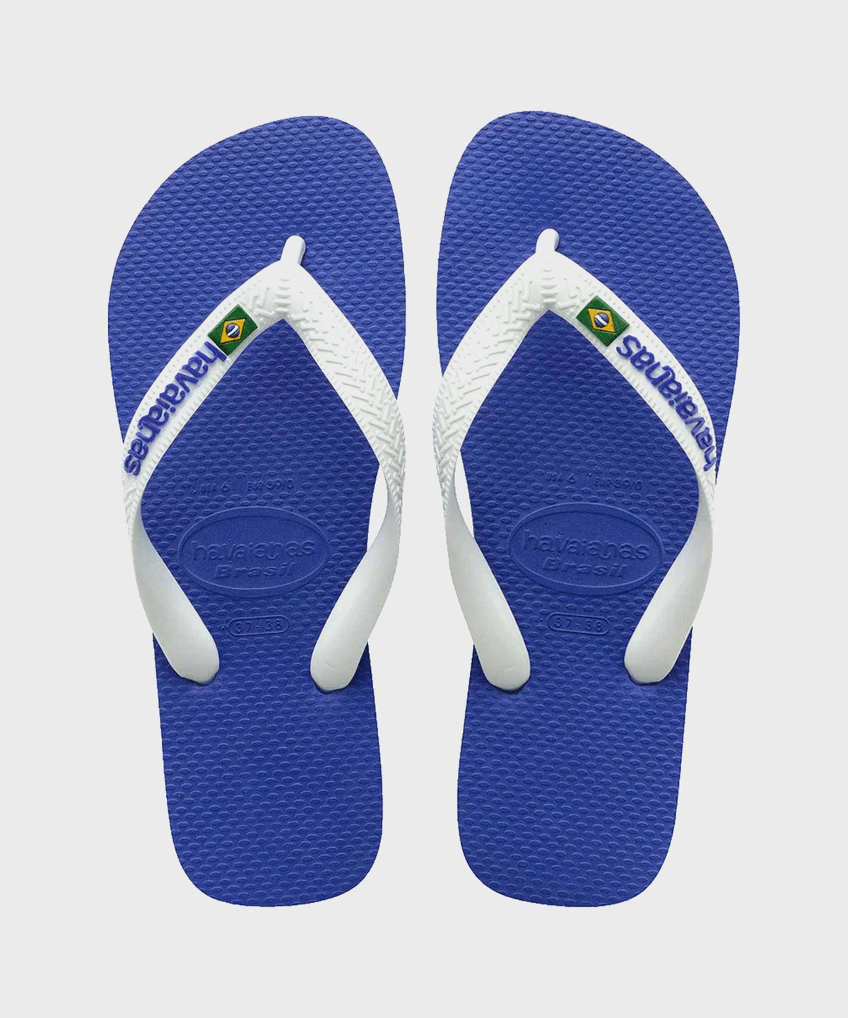 하바이아나스(HAVAIANAS) 브라질 로고 플립플랍 Marine Blue