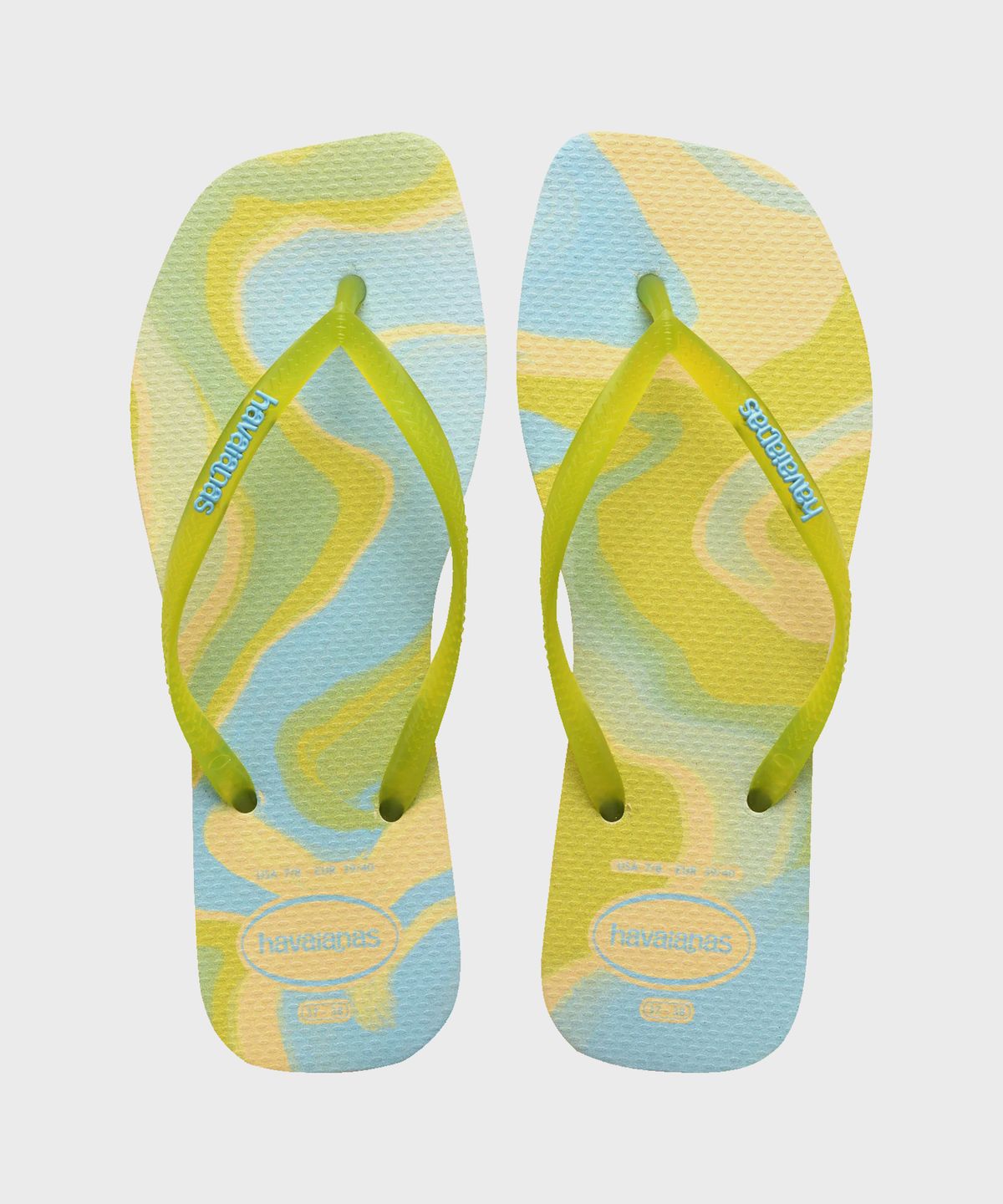 하바이아나스(HAVAIANAS) 슬림 스퀘어 젤리 플립플랍 Buttercream