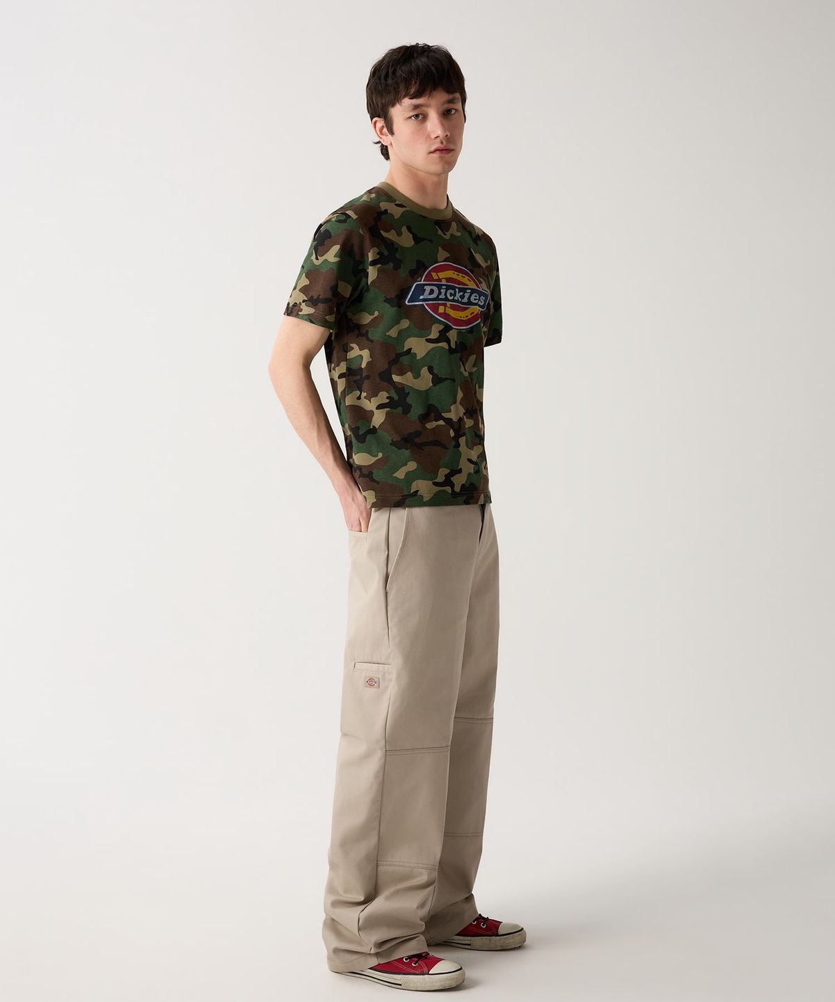 디키즈(DICKIES) 더블니 85283 루즈핏 워크팬츠 Khaki Gray