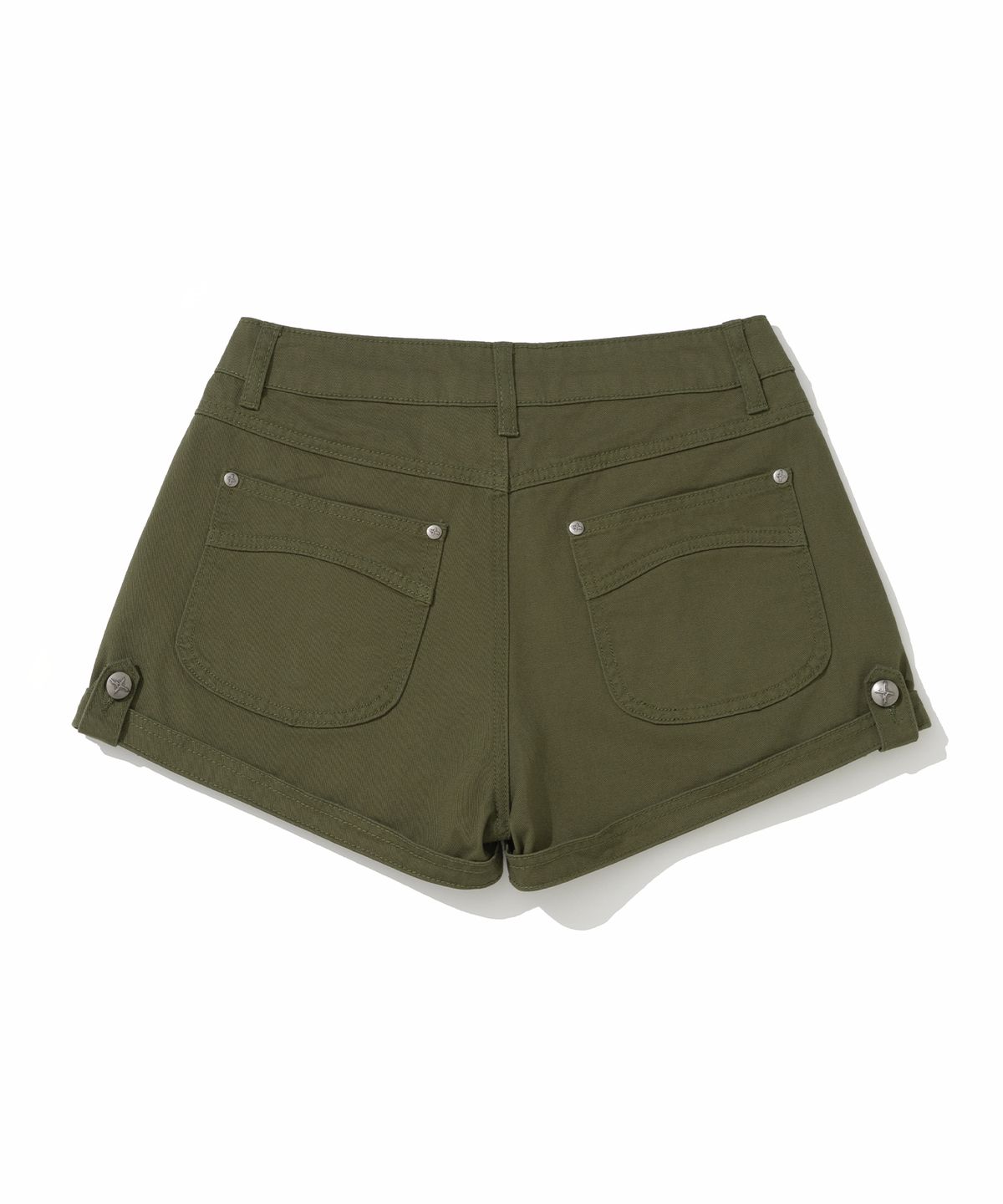 낫포너드(NOT4NERD) W Stud Pocket Micro Shorts - Khaki