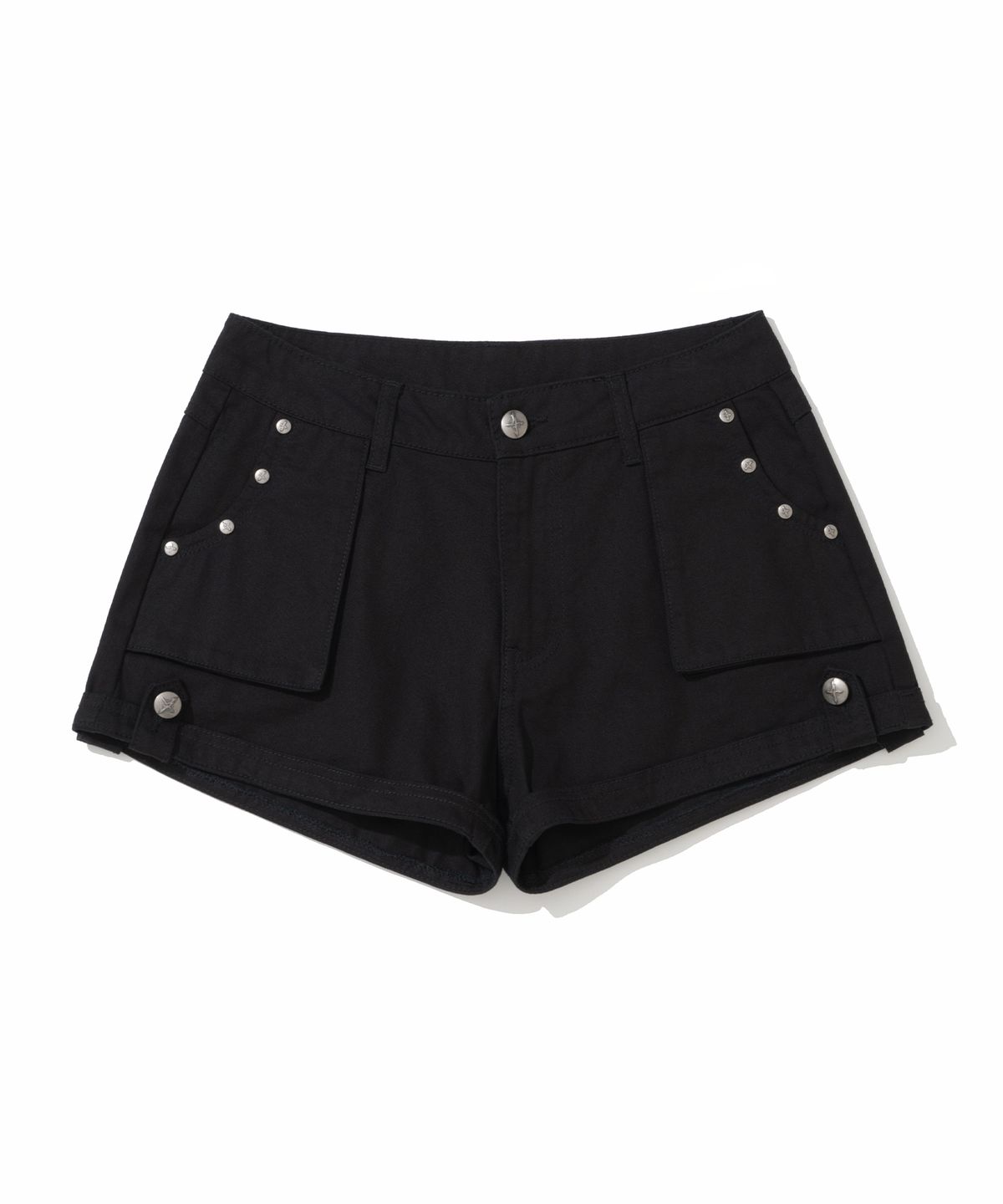 낫포너드(NOT4NERD) W Stud Pocket Micro Shorts - Black