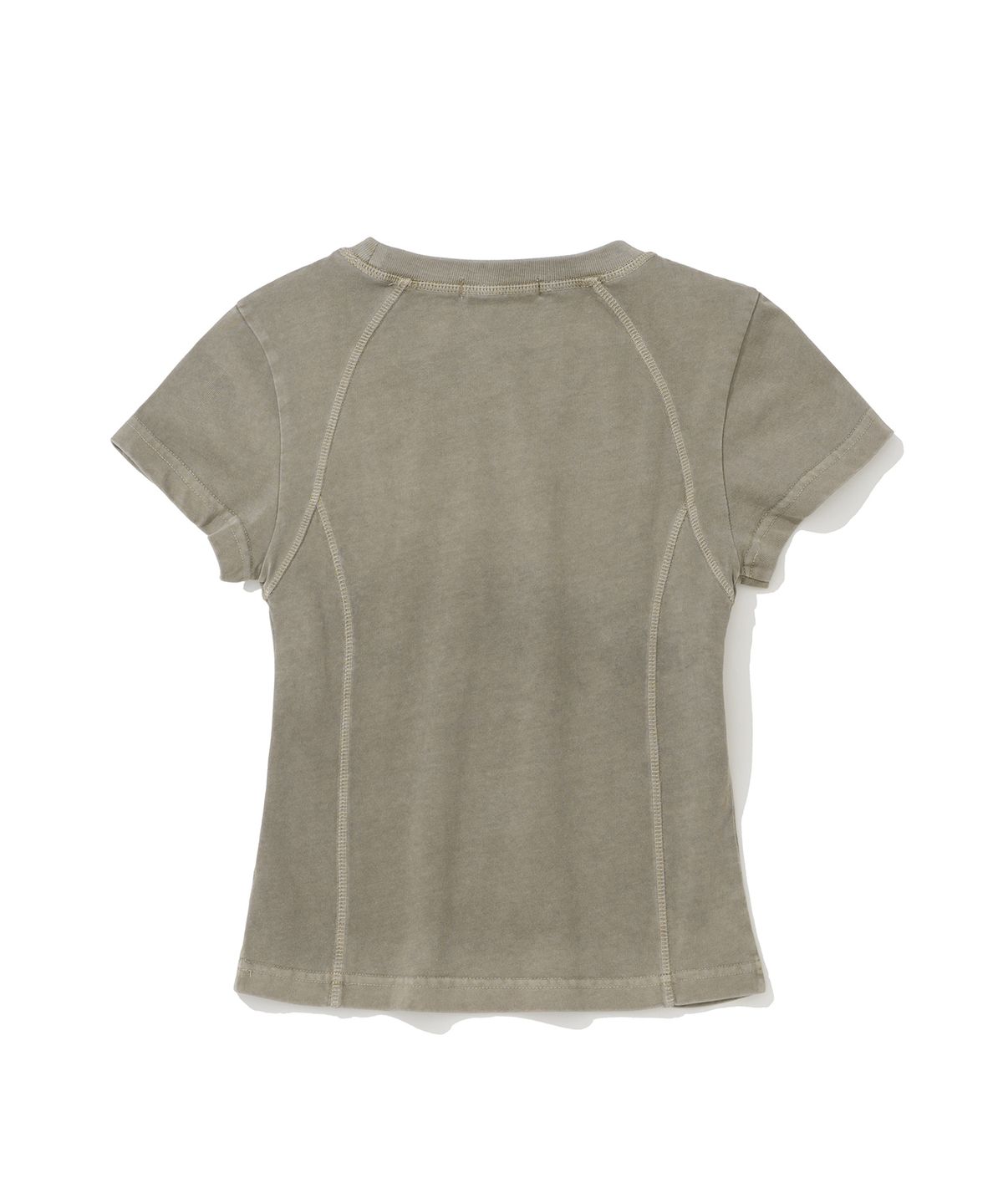 낫포너드(NOT4NERD) W Symbol Sequence Incision Pigment T-Shirts - Beige