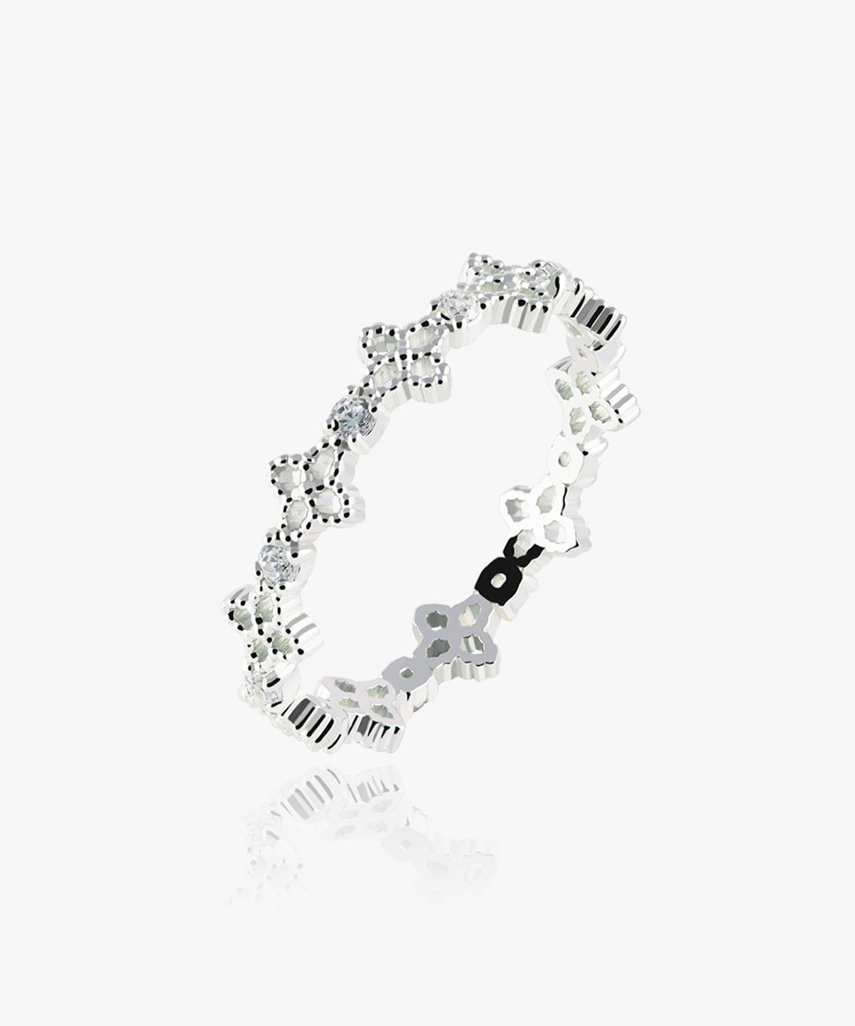 엘렌쥬얼리(HELENE JEWELRY) 925 실버 루이 플라워 큐빅 미스 링 은 반지
