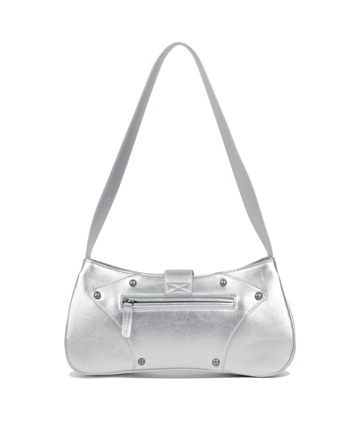 낫포너드(NOT4NERD) Glossy Stud Shoulder Bag - Silver