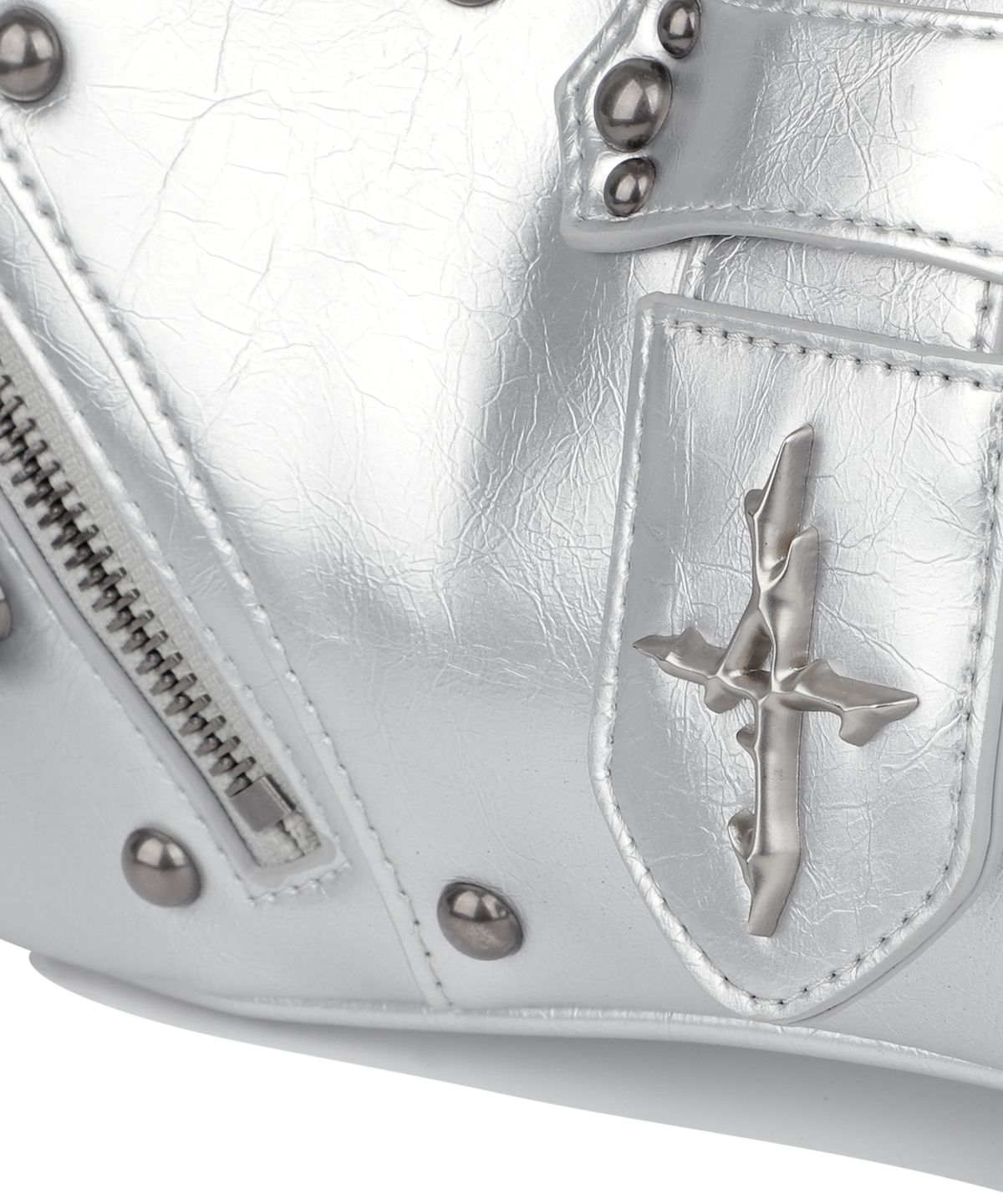 낫포너드(NOT4NERD) Glossy Stud Shoulder Bag - Silver