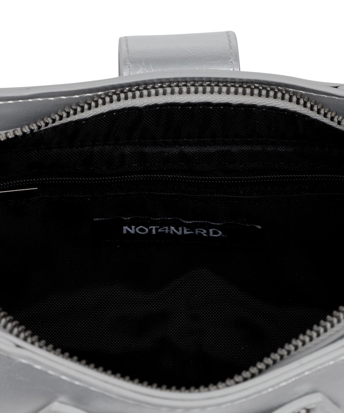 낫포너드(NOT4NERD) Glossy Stud Shoulder Bag - Silver