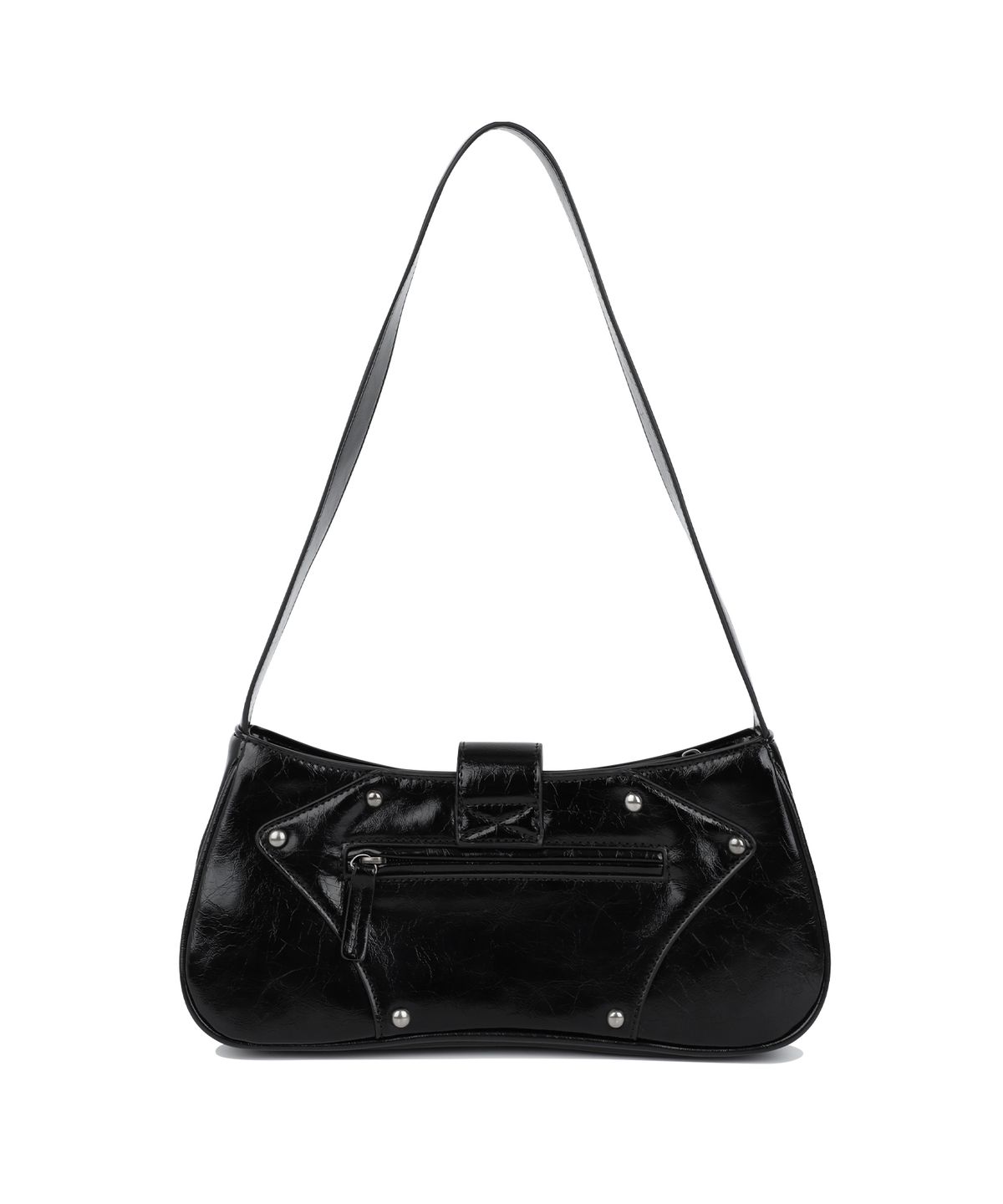 낫포너드(NOT4NERD) Glossy Stud Shoulder Bag - Black