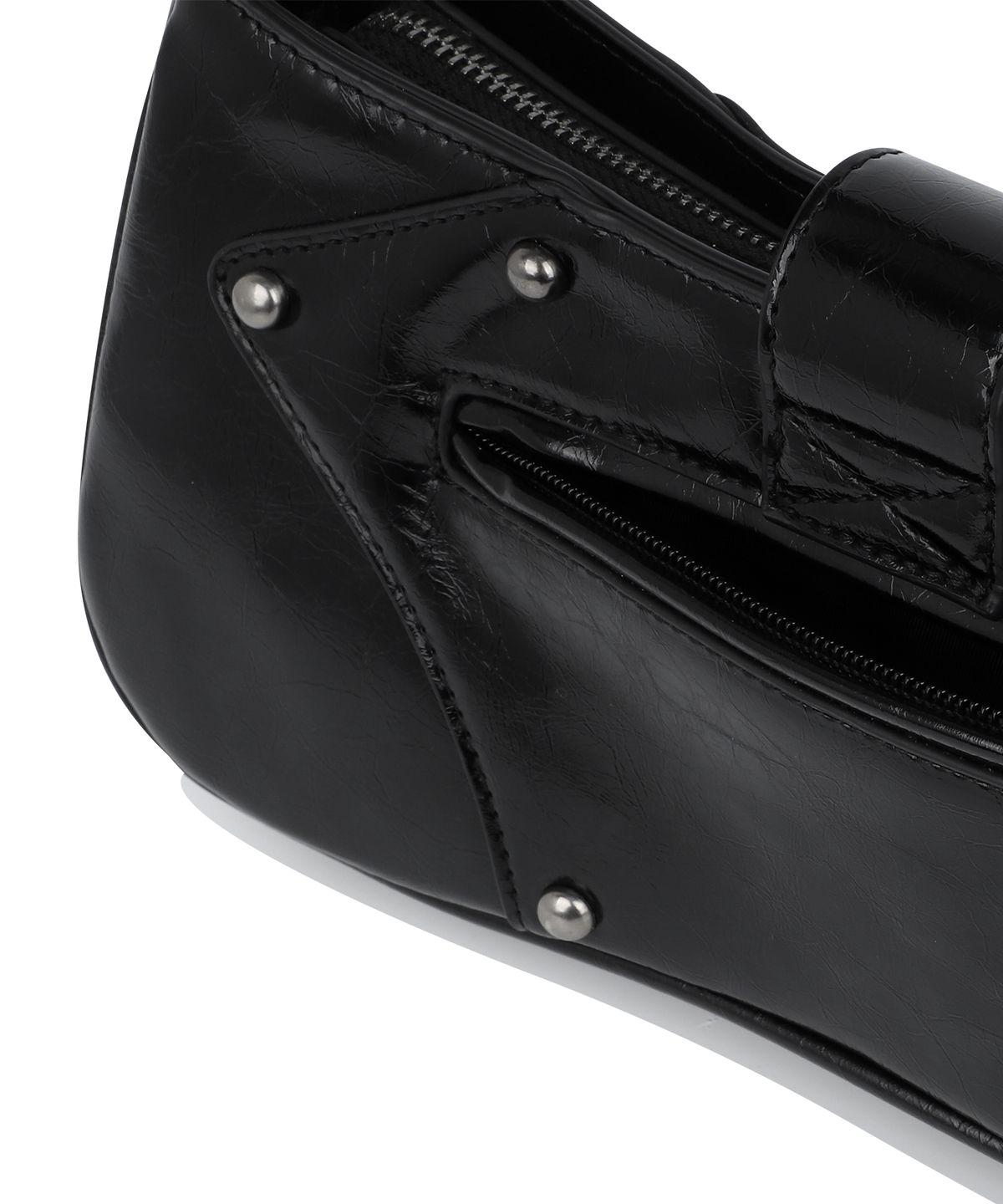 낫포너드(NOT4NERD) Glossy Stud Shoulder Bag - Black