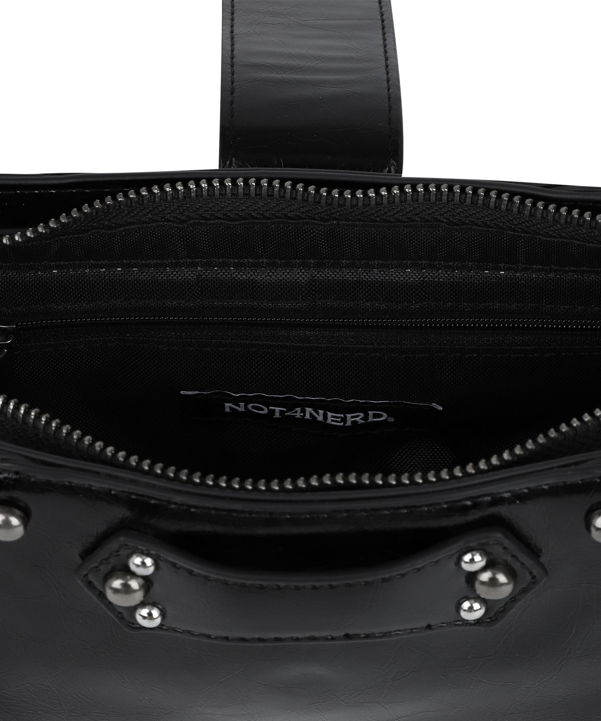낫포너드(NOT4NERD) Glossy Stud Shoulder Bag - Black