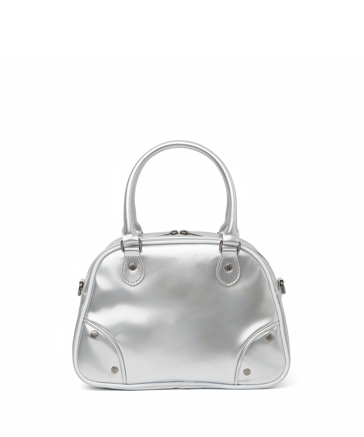 낫포너드(NOT4NERD) 4 Symbol Stud Enamel Bowling Bag - Silver