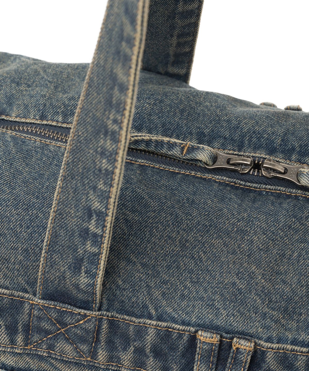 낫포너드(NOT4NERD) Symbol Stitch Pocket Denim Tote Bag - Deep Blue