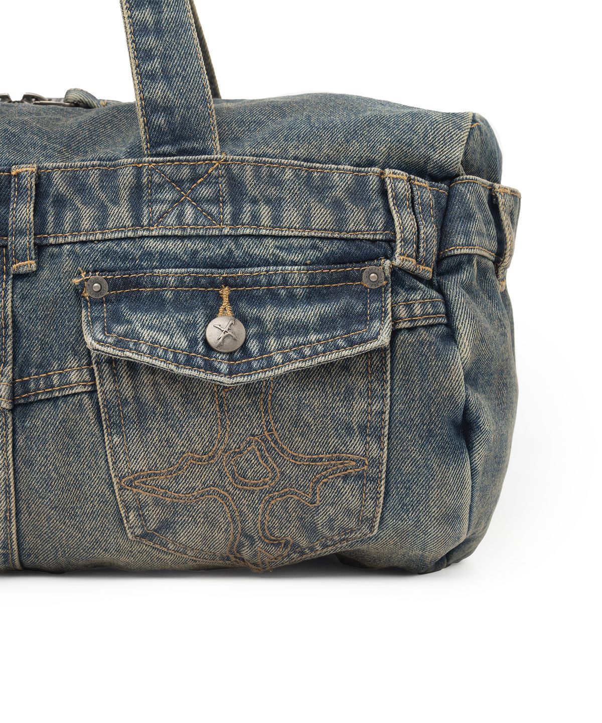 낫포너드(NOT4NERD) Symbol Stitch Pocket Denim Tote Bag - Deep Blue