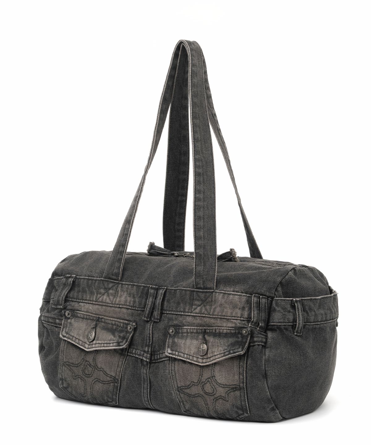 낫포너드(NOT4NERD) Symbol Stitch Pocket Denim Tote Bag - Black