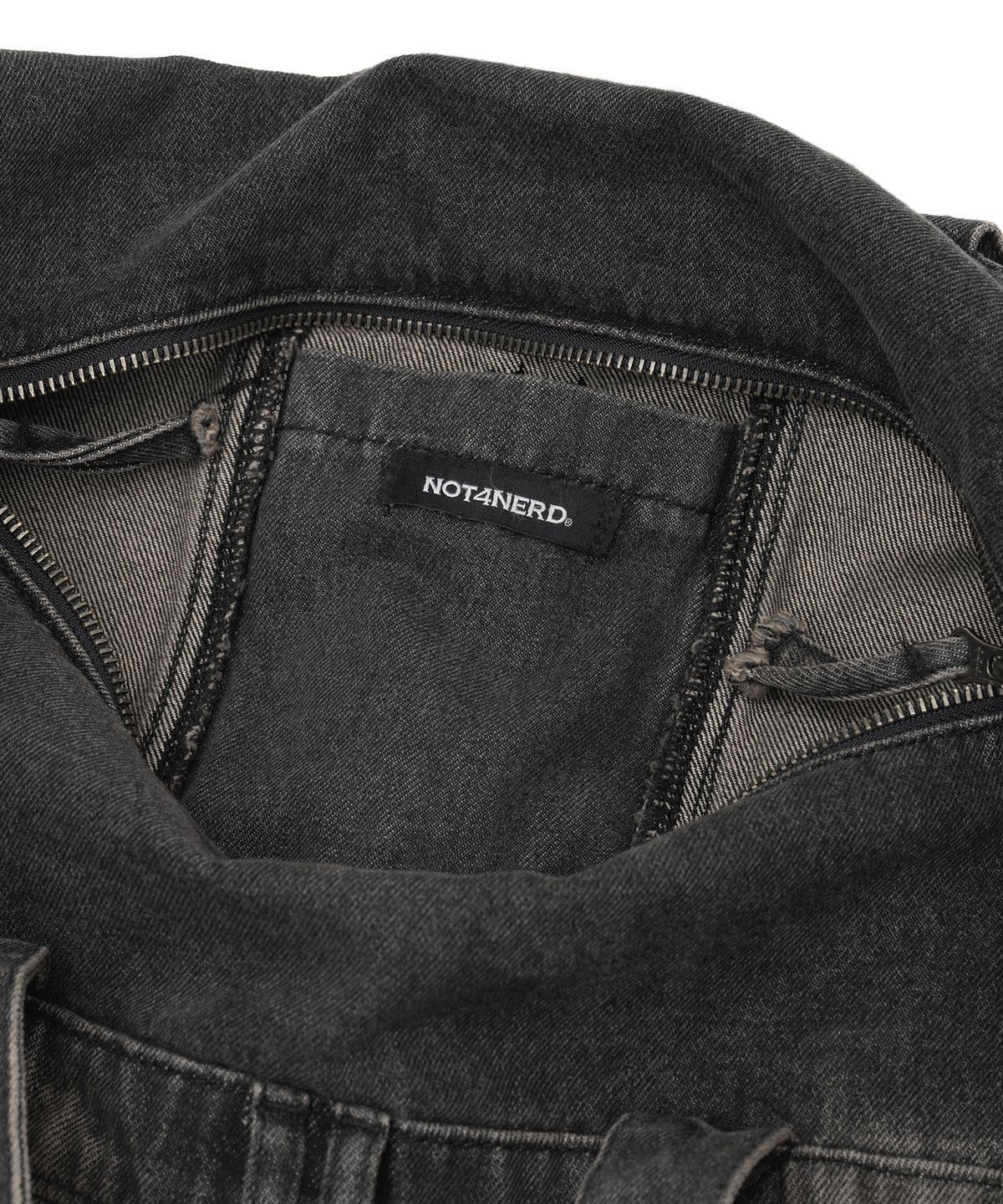 낫포너드(NOT4NERD) Symbol Stitch Pocket Denim Tote Bag - Black