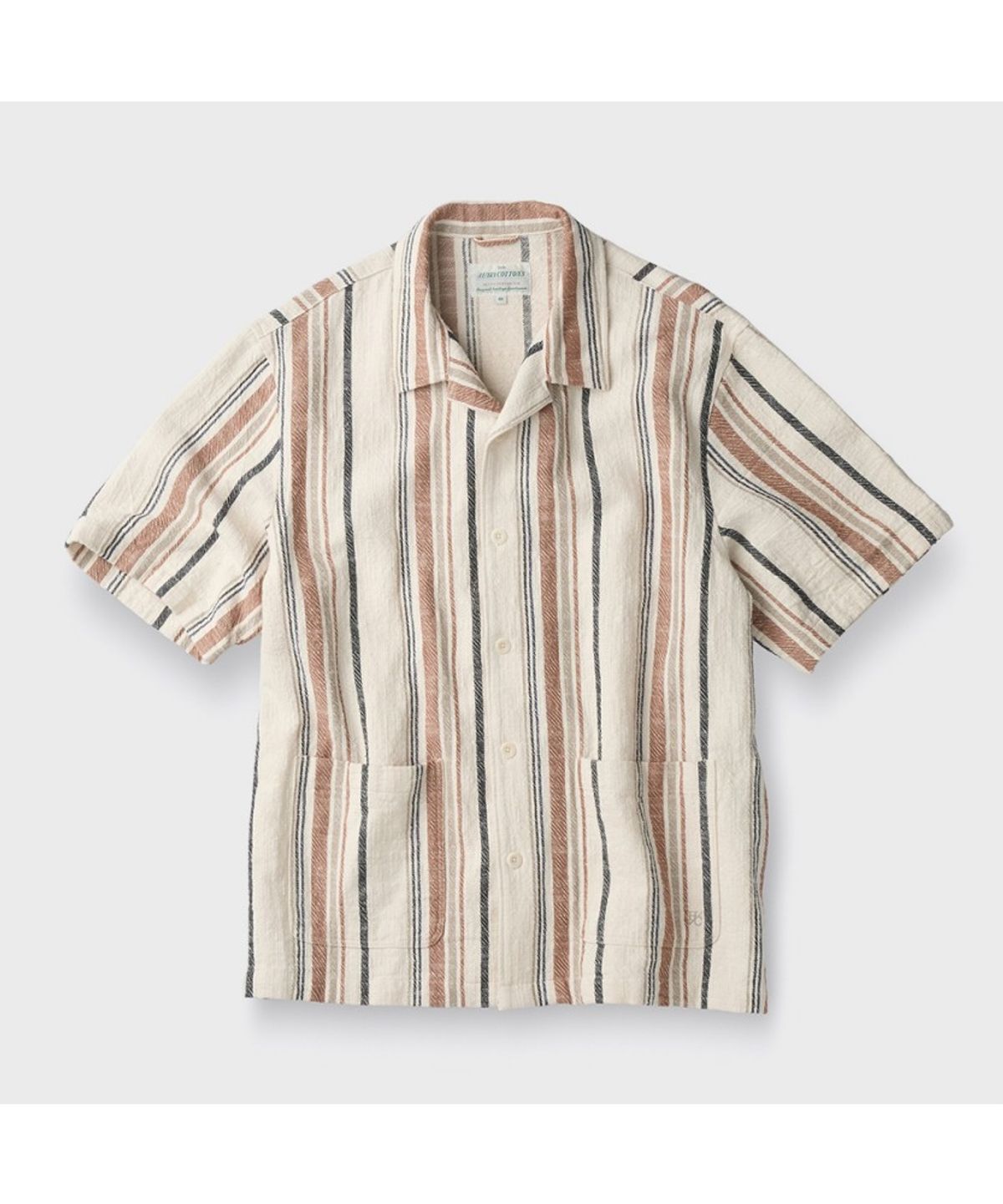 헨리코튼(HENRY COTTONS) [British Sporting Club] Multi Color Stripe Half Sleeve Shirts ABSAM26711IVX