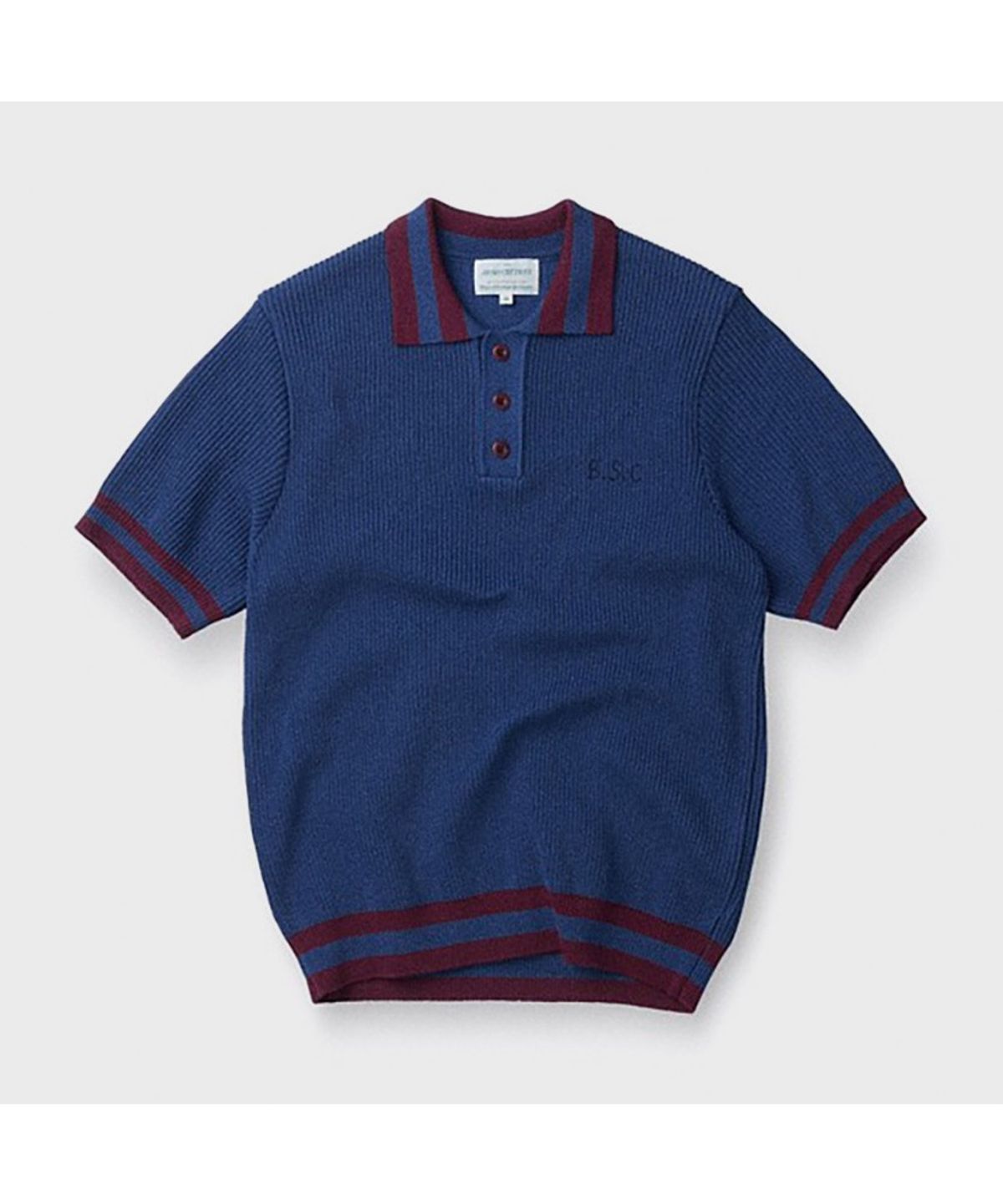 헨리코튼(HENRY COTTONS) [British Sporting Club] Rib Structure Short-Sleeves Polo Knit ABWAM26721BUD