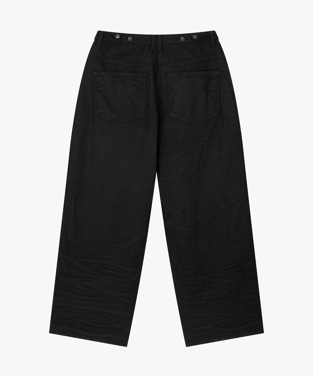 엔드릭스(EDLIX) Press Crease Coated Denim Pants (Black)