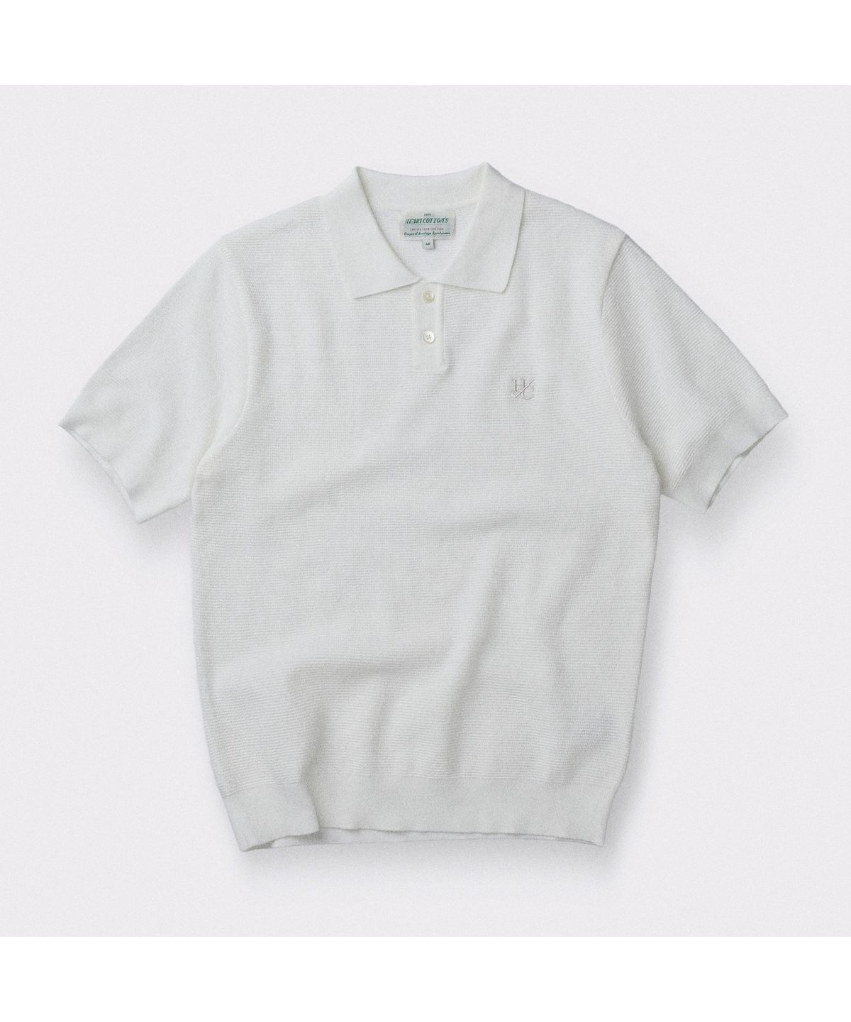 헨리코튼(HENRY COTTONS) [British Sporting Club] Waffle Short-Sleeves Polo Knit ABWAM26711WHX