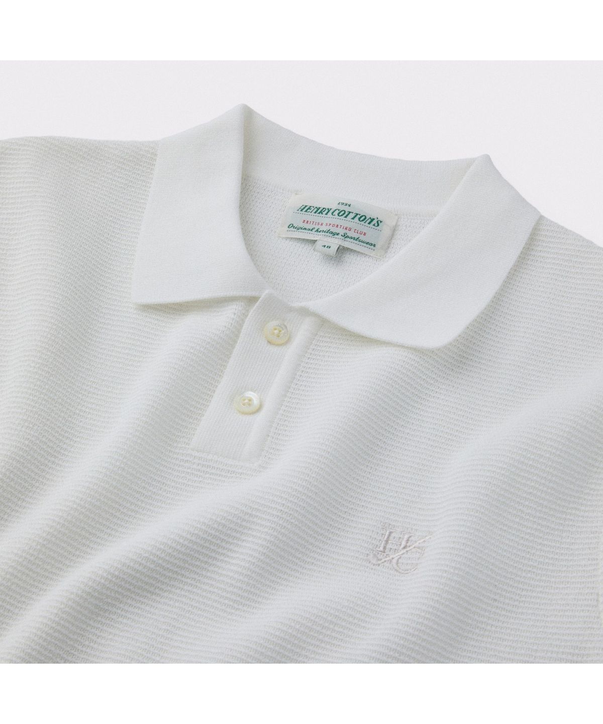 헨리코튼(HENRY COTTONS) [British Sporting Club] Waffle Short-Sleeves Polo Knit ABWAM26711WHX