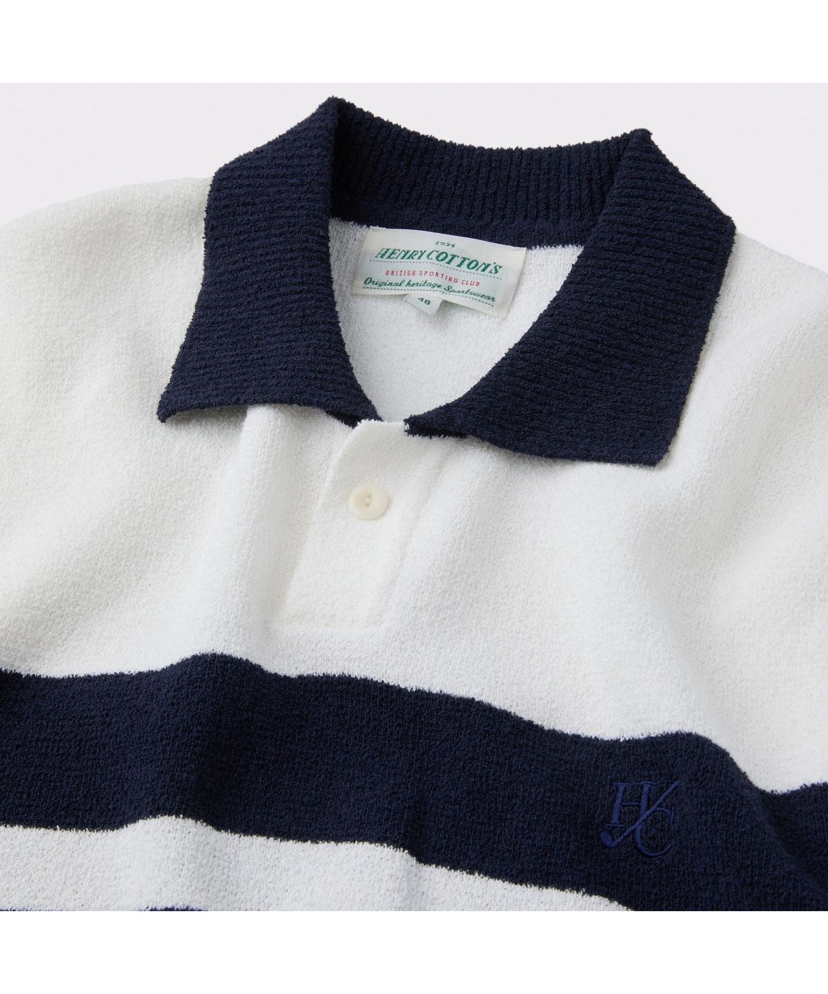 헨리코튼(HENRY COTTONS) [British Sporting Club] Color Matching Short-Sleeves Polo Knit ABWAM26741NYX