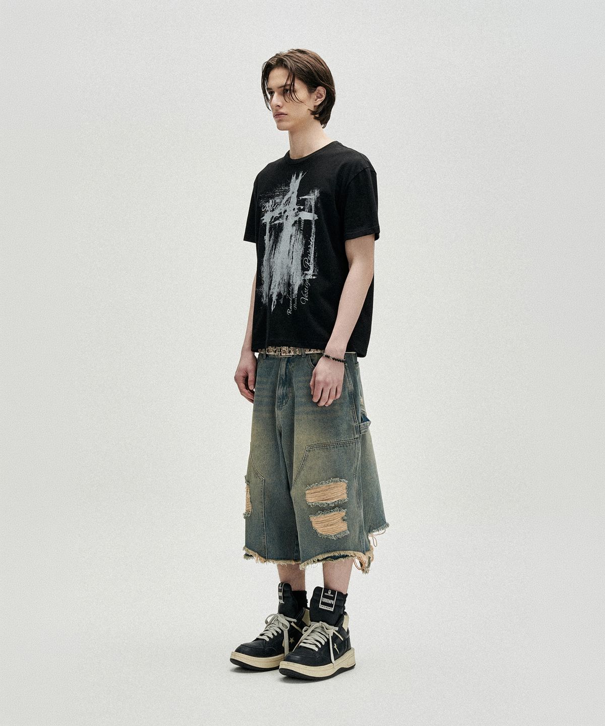 낫포너드(NOT4NERD) After Collapse Regular Fit T-Shirts - Black