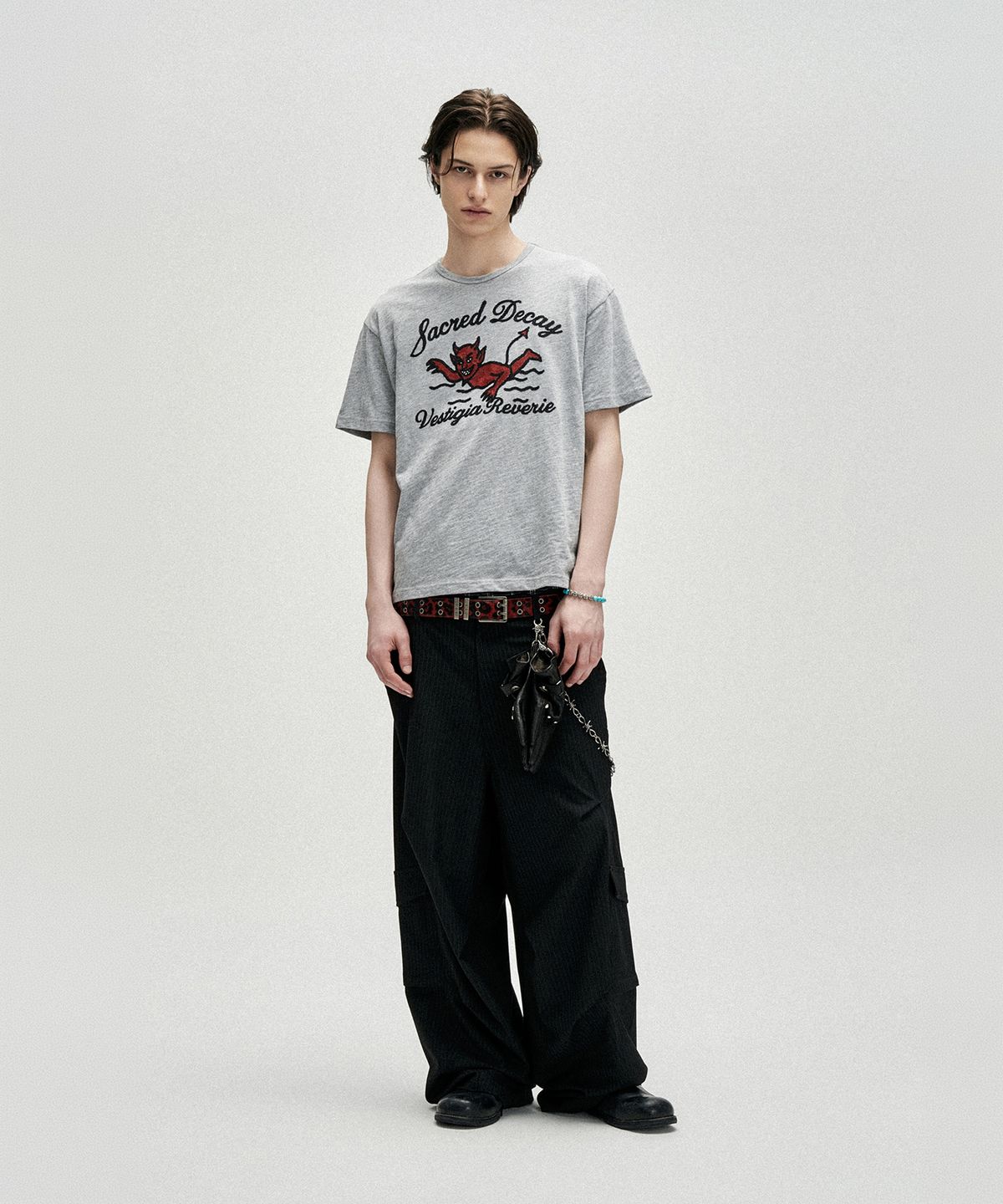 낫포너드(NOT4NERD) Swim In Decay Regular Fit T-Shirts - Grey