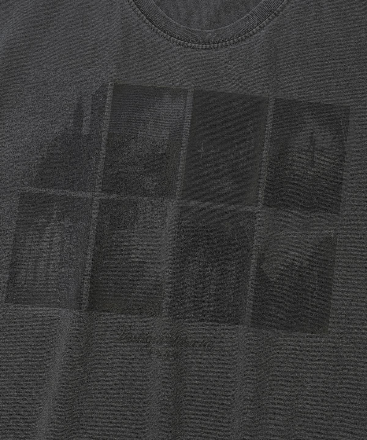 낫포너드(NOT4NERD) Cathedral Afterimage Pigment Regular Fit T-Shirts - Charcoal