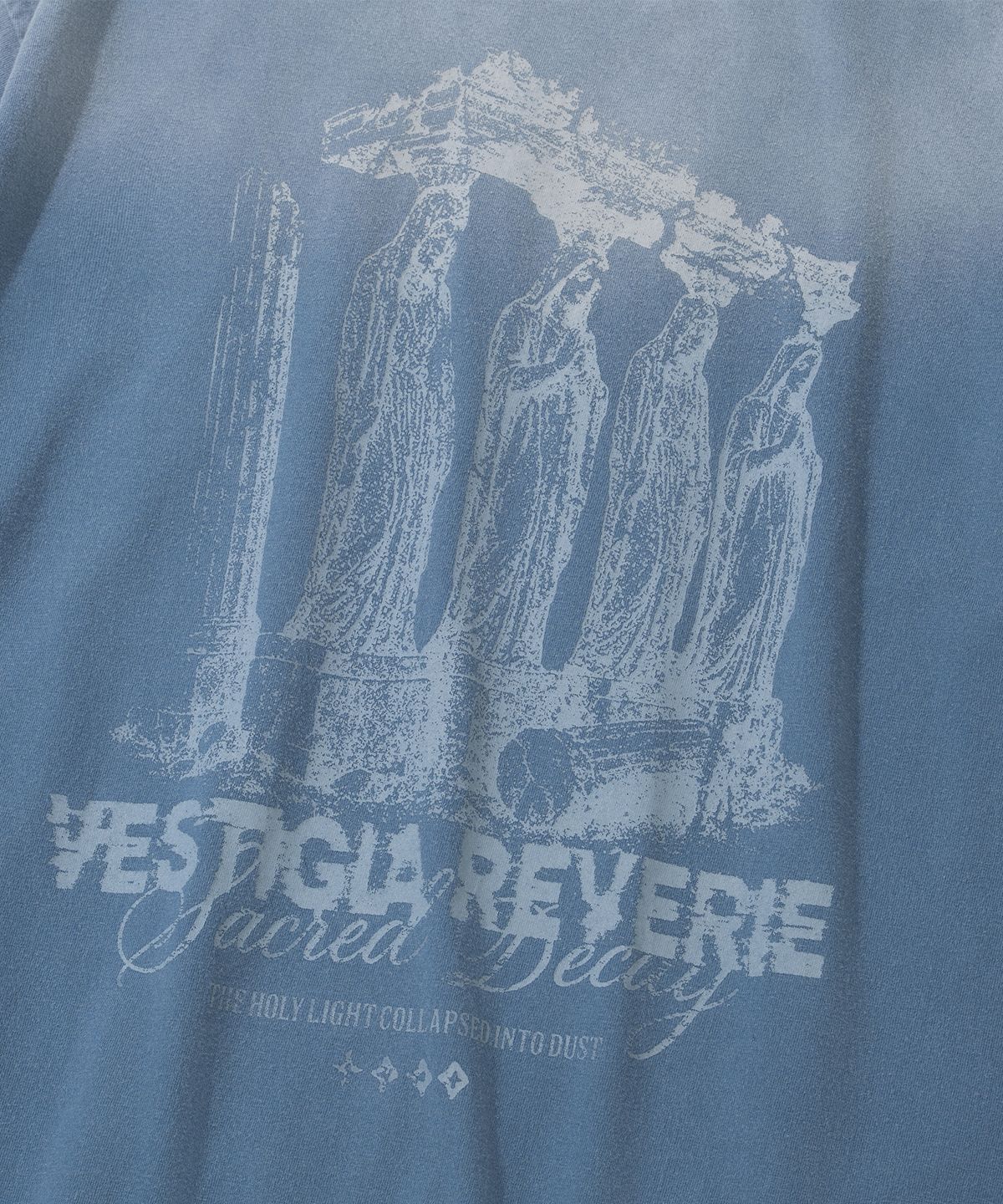 낫포너드(NOT4NERD) 4 Effigy Bleach Washed T-Shirts - Blue