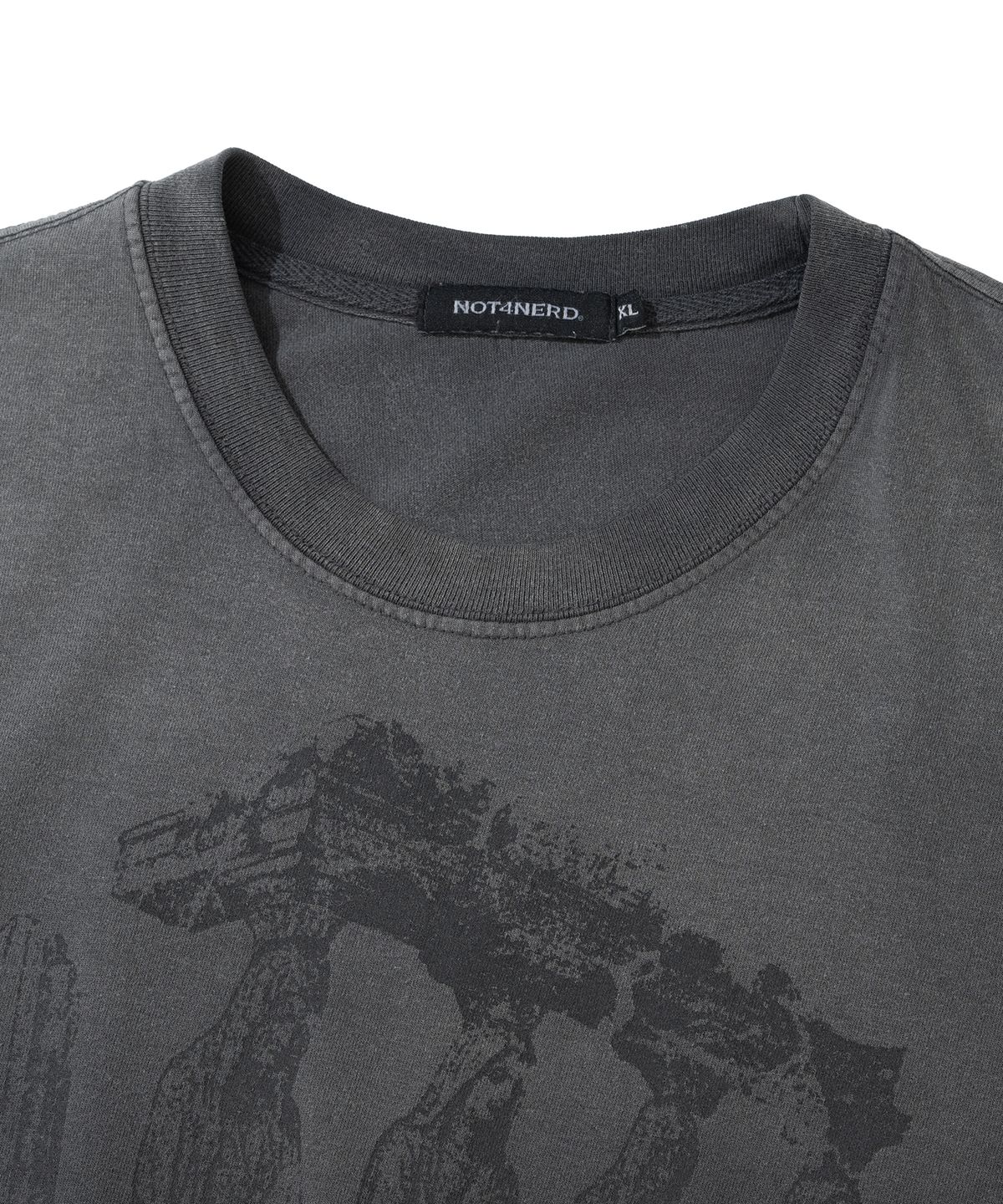 낫포너드(NOT4NERD) 4 Effigy Bleach Washed T-Shirts - Charcoal