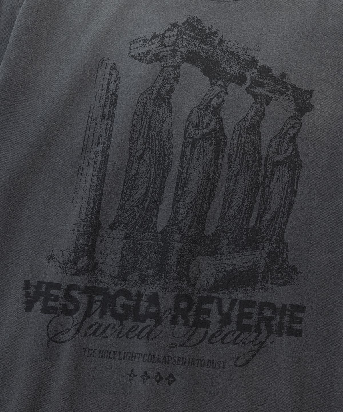 낫포너드(NOT4NERD) 4 Effigy Bleach Washed T-Shirts - Charcoal