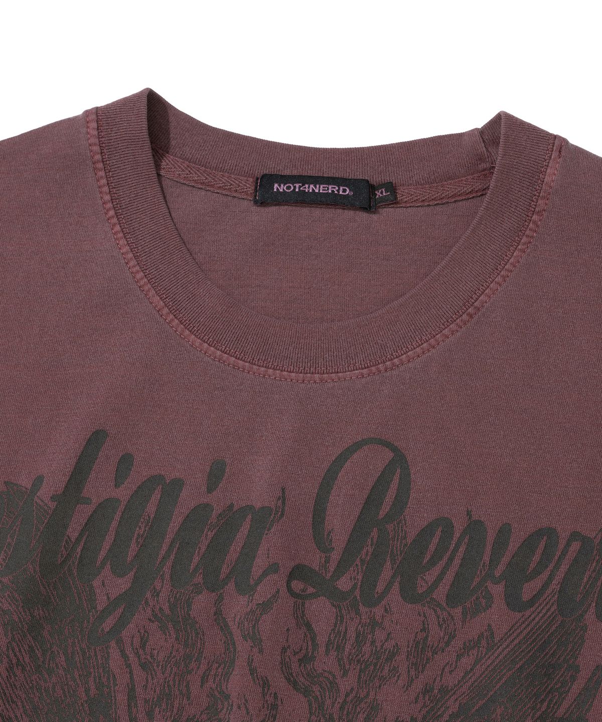 낫포너드(NOT4NERD) Ignited Angel Pigment Loose Cropped T-Shirts - Red