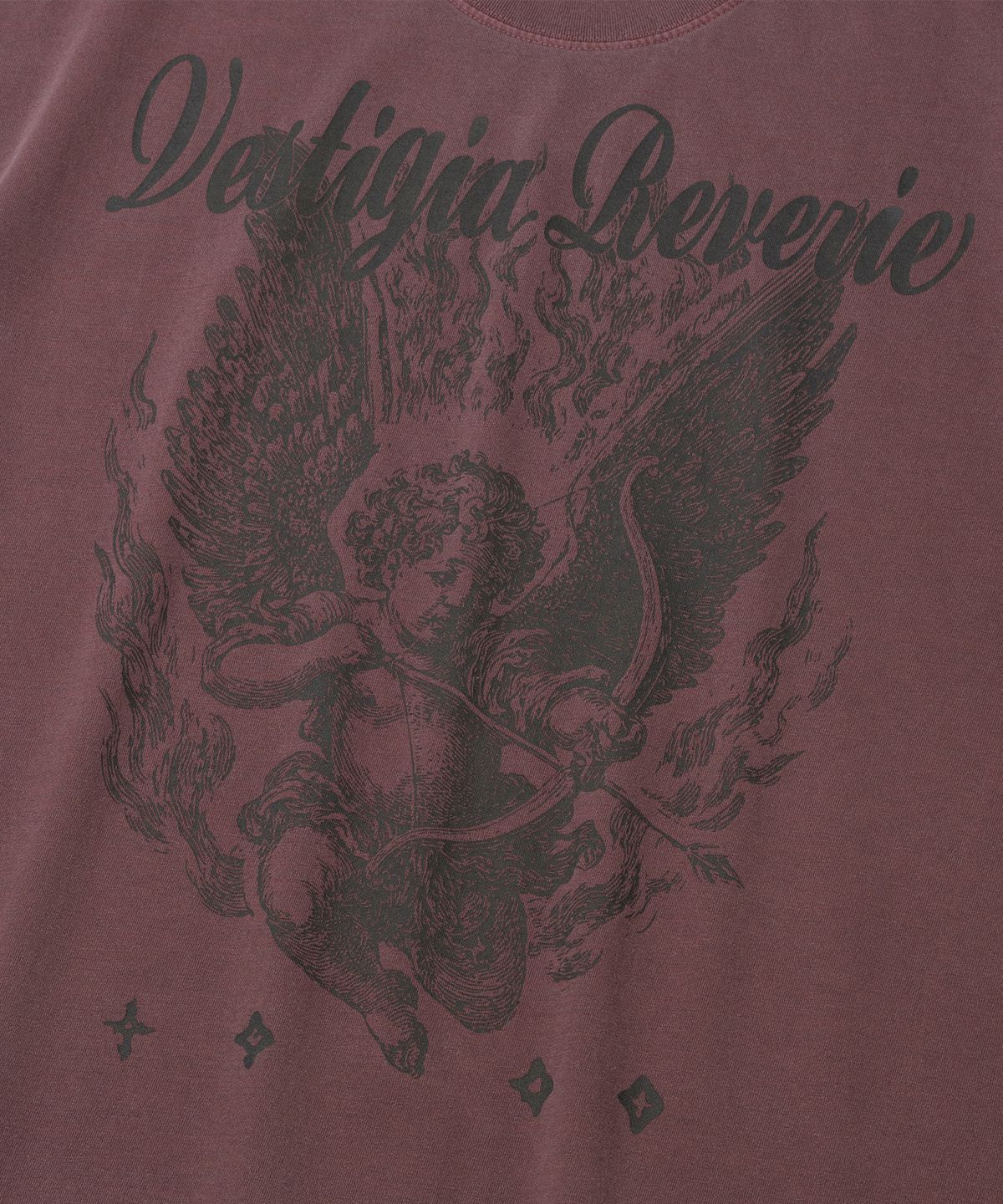 낫포너드(NOT4NERD) Ignited Angel Pigment Loose Cropped T-Shirts - Red