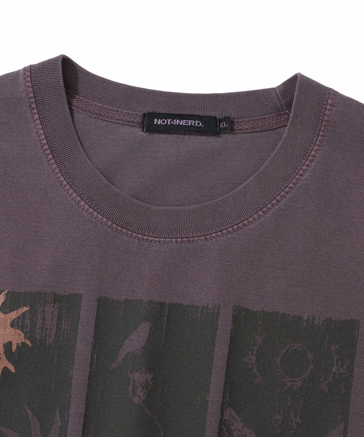 낫포너드(NOT4NERD) Omens Pigment Loose Cropped T-Shirts - Purple