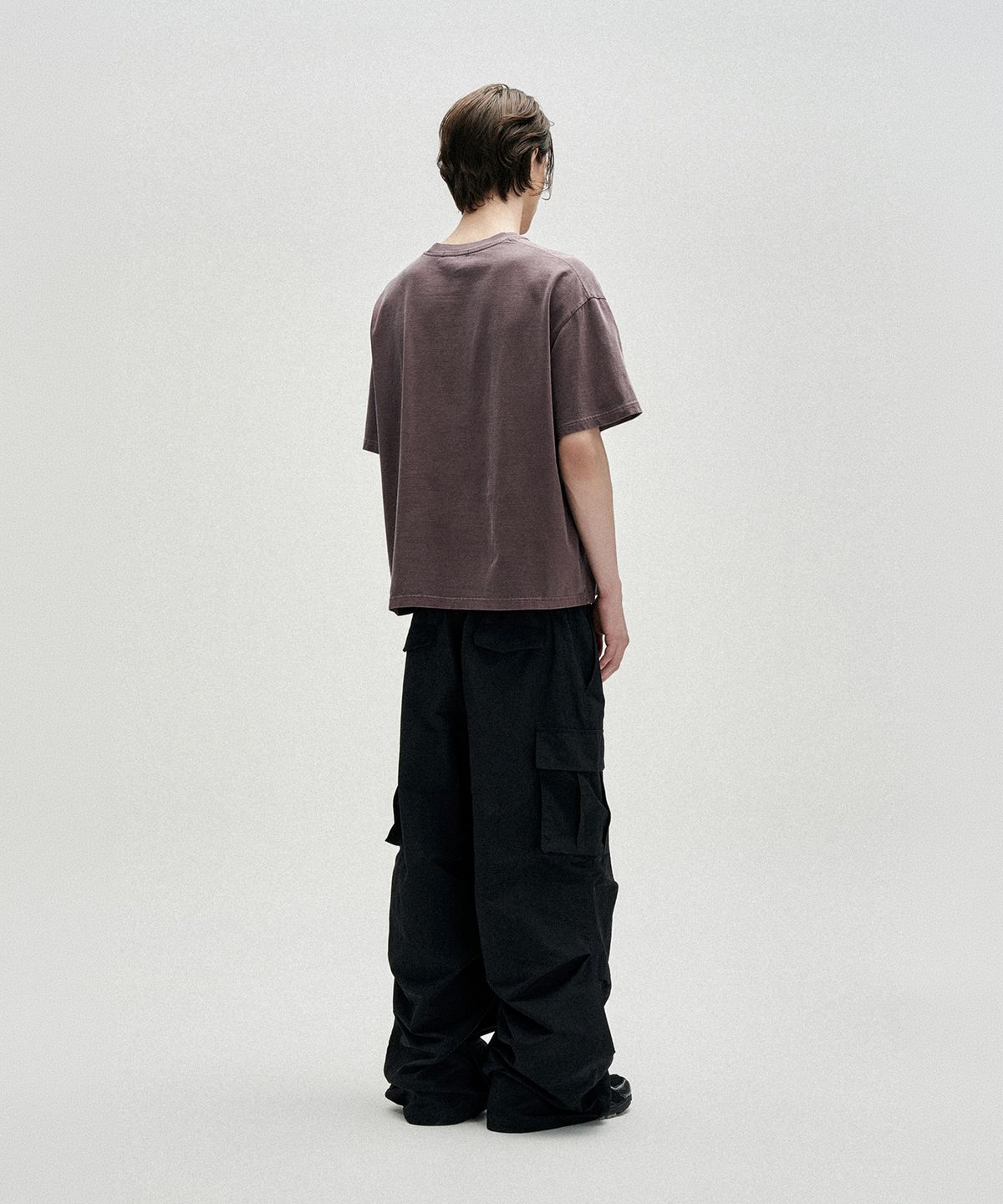 낫포너드(NOT4NERD) Omens Pigment Loose Cropped T-Shirts - Purple