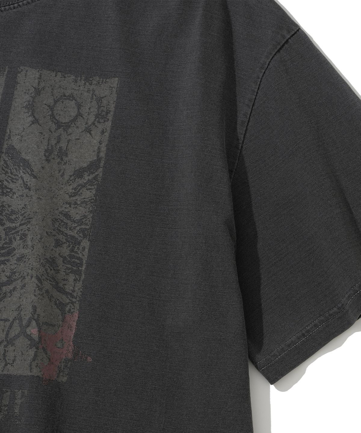낫포너드(NOT4NERD) Omens Pigment Loose Cropped T-Shirts - Charcoal