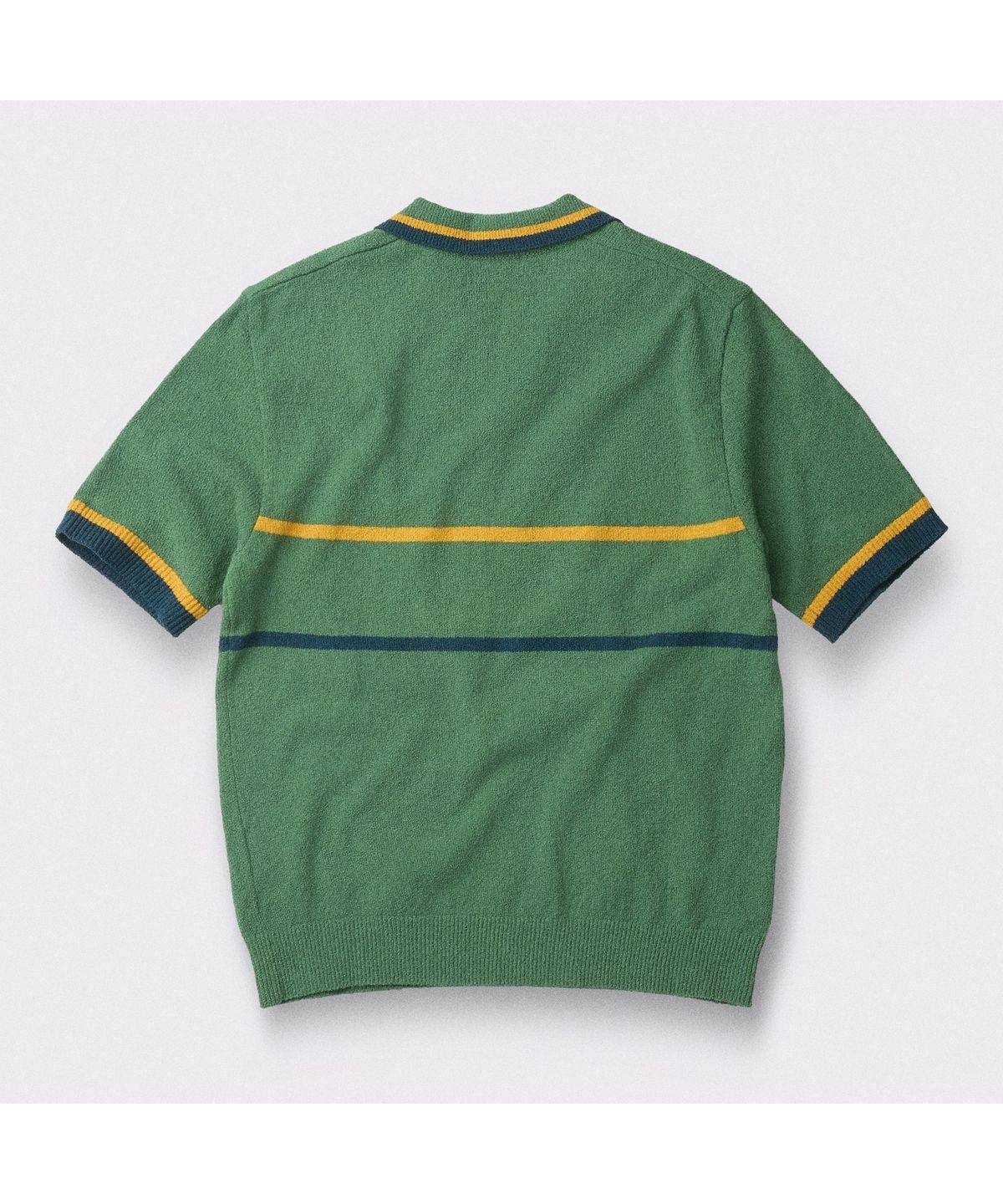 헨리코튼(HENRY COTTONS) [British Sporting Club] Stripe Short-Sleeves Open-Polo Knit ABWAM26761GRX