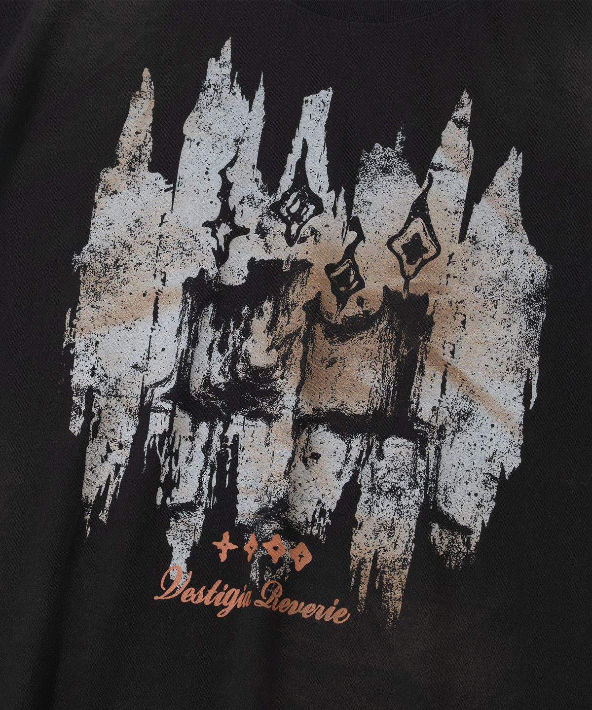 낫포너드(NOT4NERD) Candle Residue Oil Washed Loose Cropped T-Shirts - Black