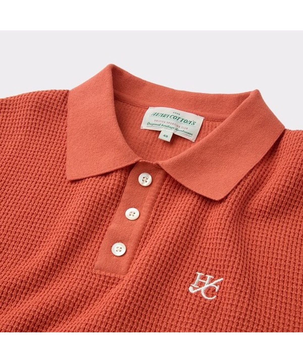 헨리코튼(HENRY COTTONS) [British Sporting Club] Waffle Short-Sleeves Polo Knit ABWAM26701ORX