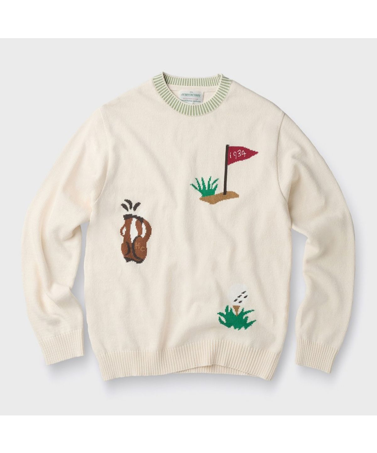 헨리코튼(HENRY COTTONS) [British Sporting Club] Applique Long-Sleeve Pullover ABWAM26601IVX