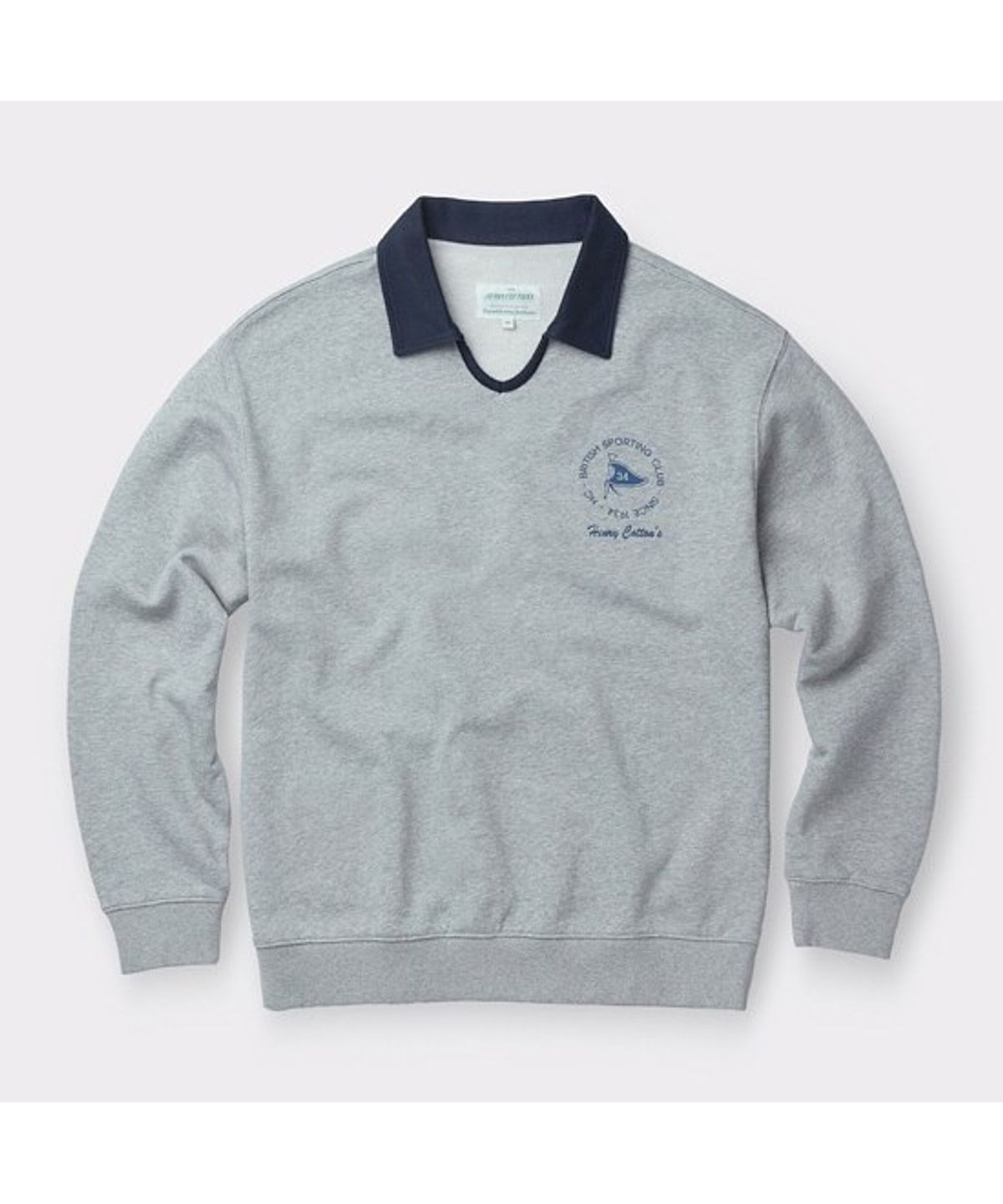 헨리코튼(HENRY COTTONS) [British Sporting Club] Retro Collar Sweat shirts ABTAM26611GYX