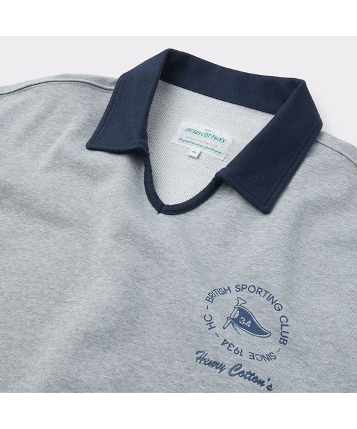 헨리코튼(HENRY COTTONS) [British Sporting Club] Retro Collar Sweat shirts ABTAM26611GYX