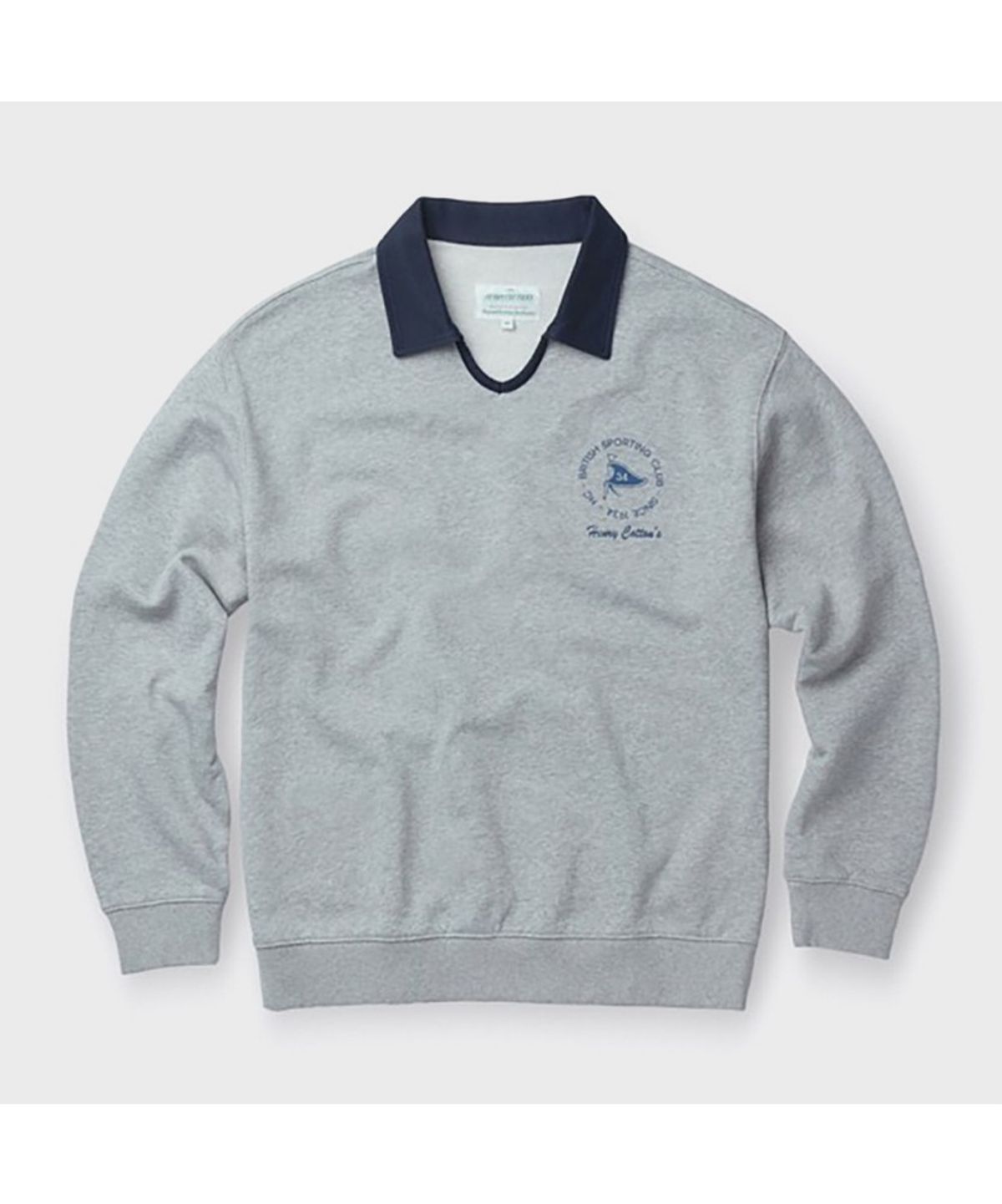 헨리코튼(HENRY COTTONS) [British Sporting Club] Retro Collar Sweat shirts ABTAM26611GYX