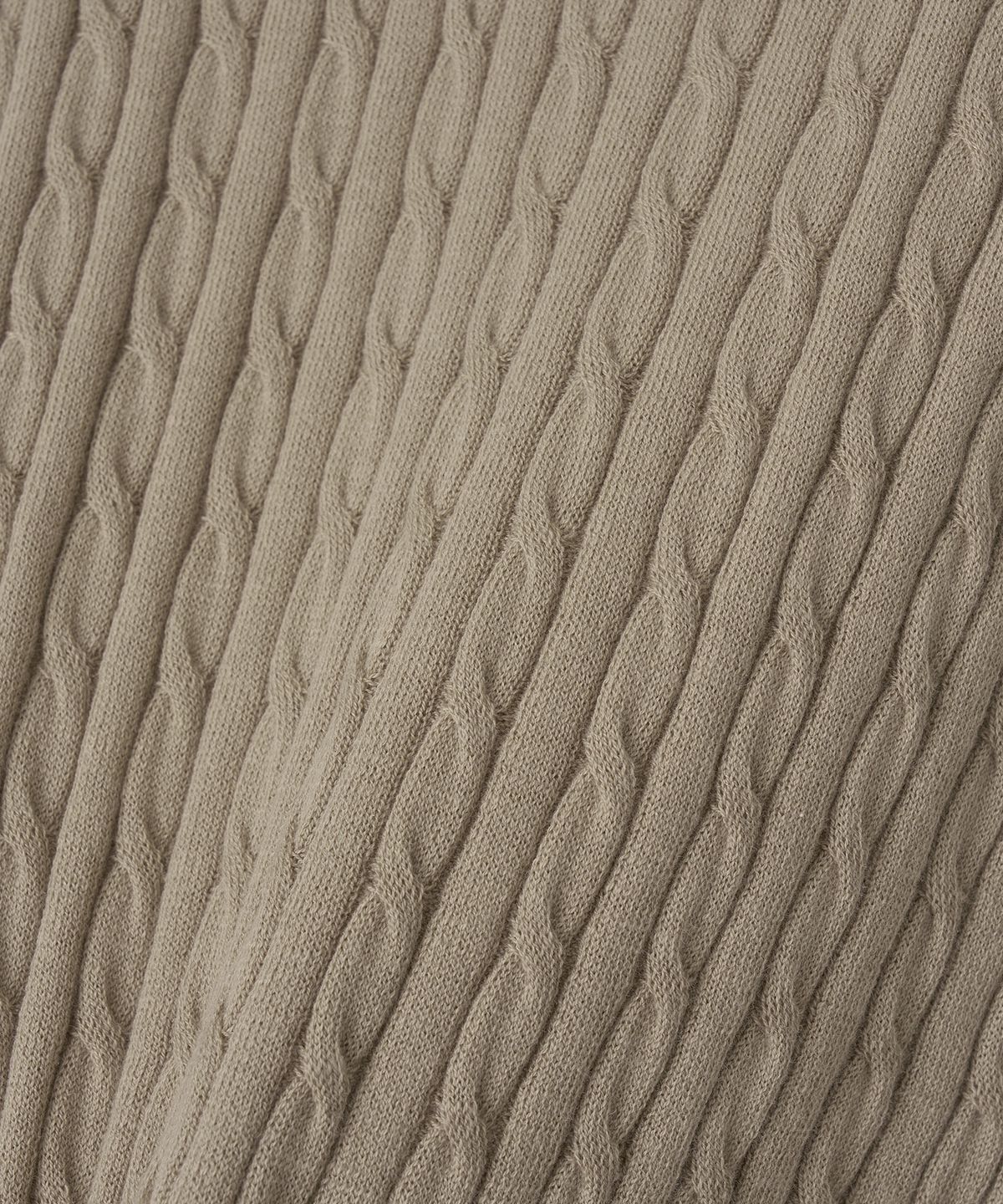 어나더오피스 우먼(ANOTHER OFFICE WOMEN) W. Henley Neck Cable Knit (Light Khaki)